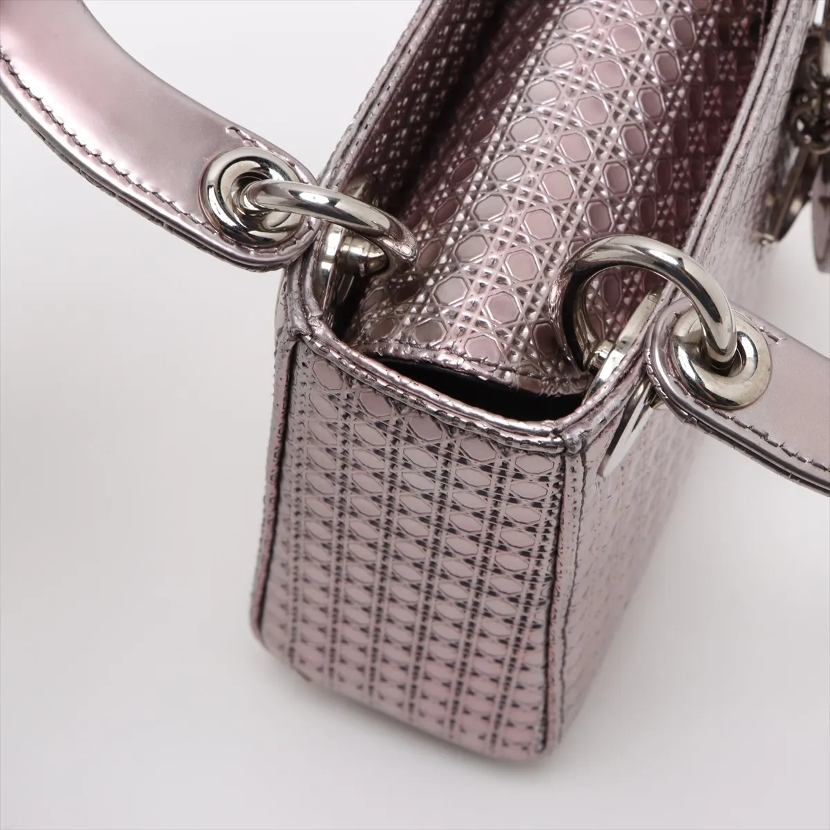 Micro Cannage Lady Dior Leather 2WAY Handbag Purple — view 13