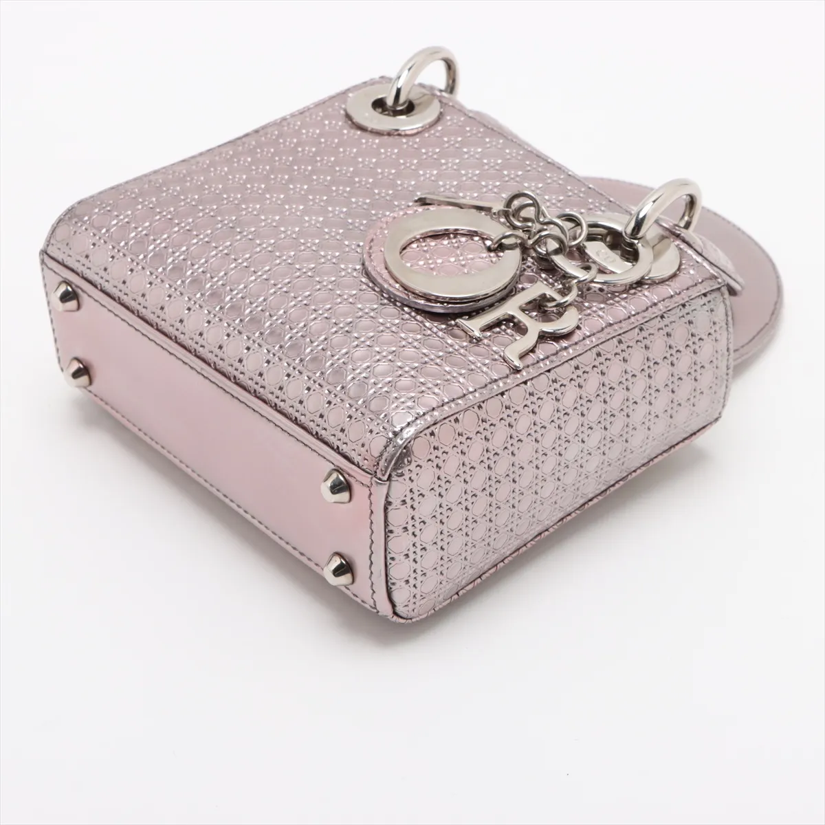 Micro Cannage Lady Dior Leather 2WAY Handbag Purple — view 3