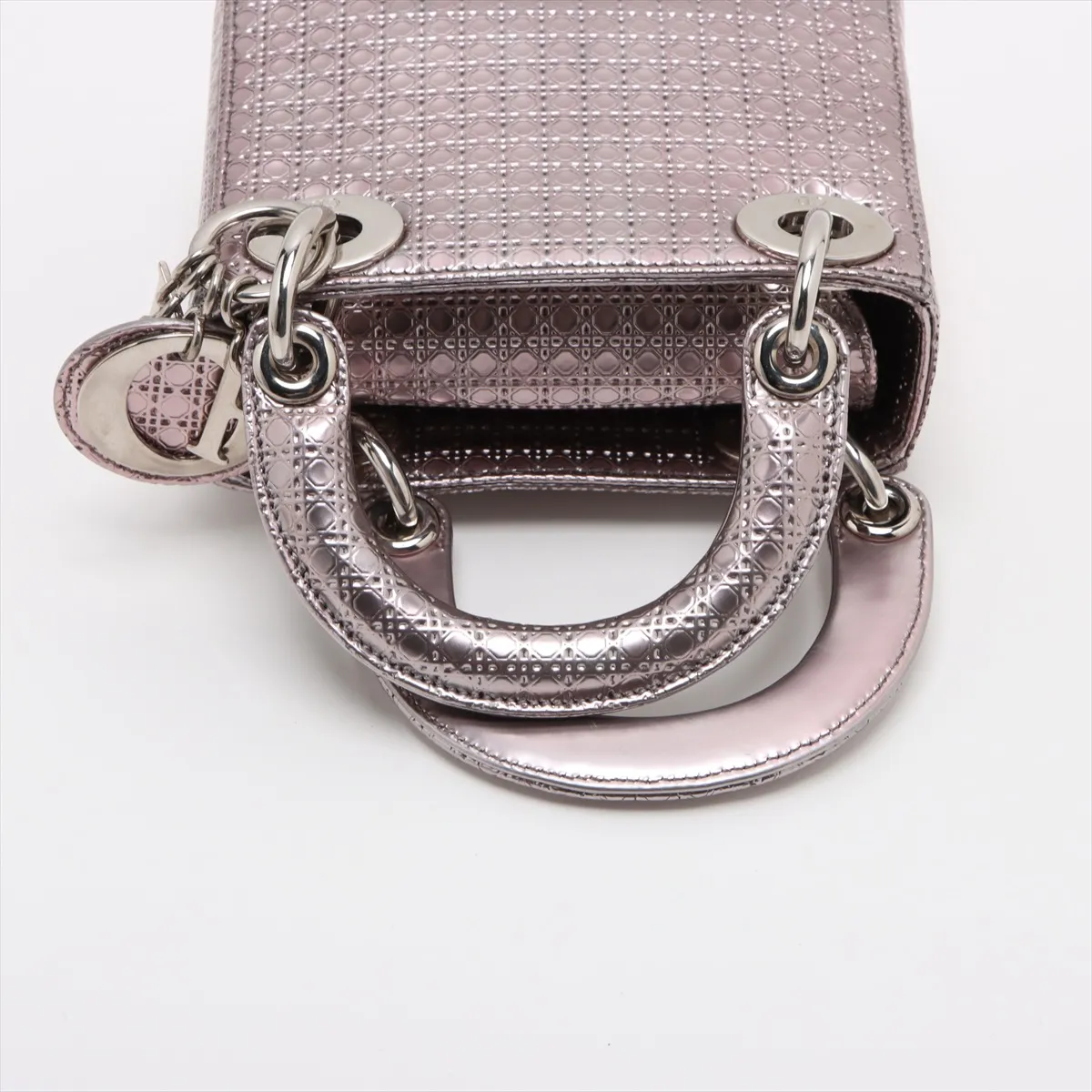 Micro Cannage Lady Dior Leather 2WAY Handbag Purple — view 5