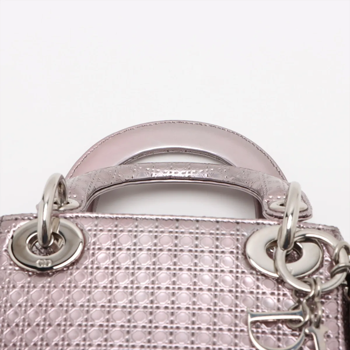 Micro Cannage Lady Dior Leather 2WAY Handbag Purple — view 6