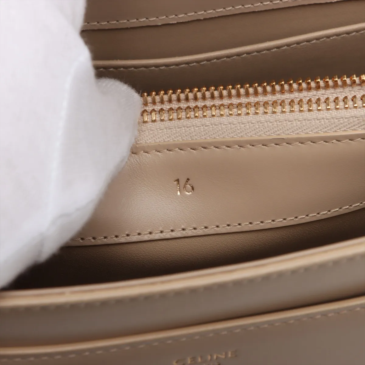 16saise small leather 2WAY handbag beige — view 14