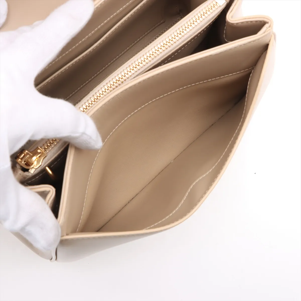 16saise small leather 2WAY handbag beige — view 10