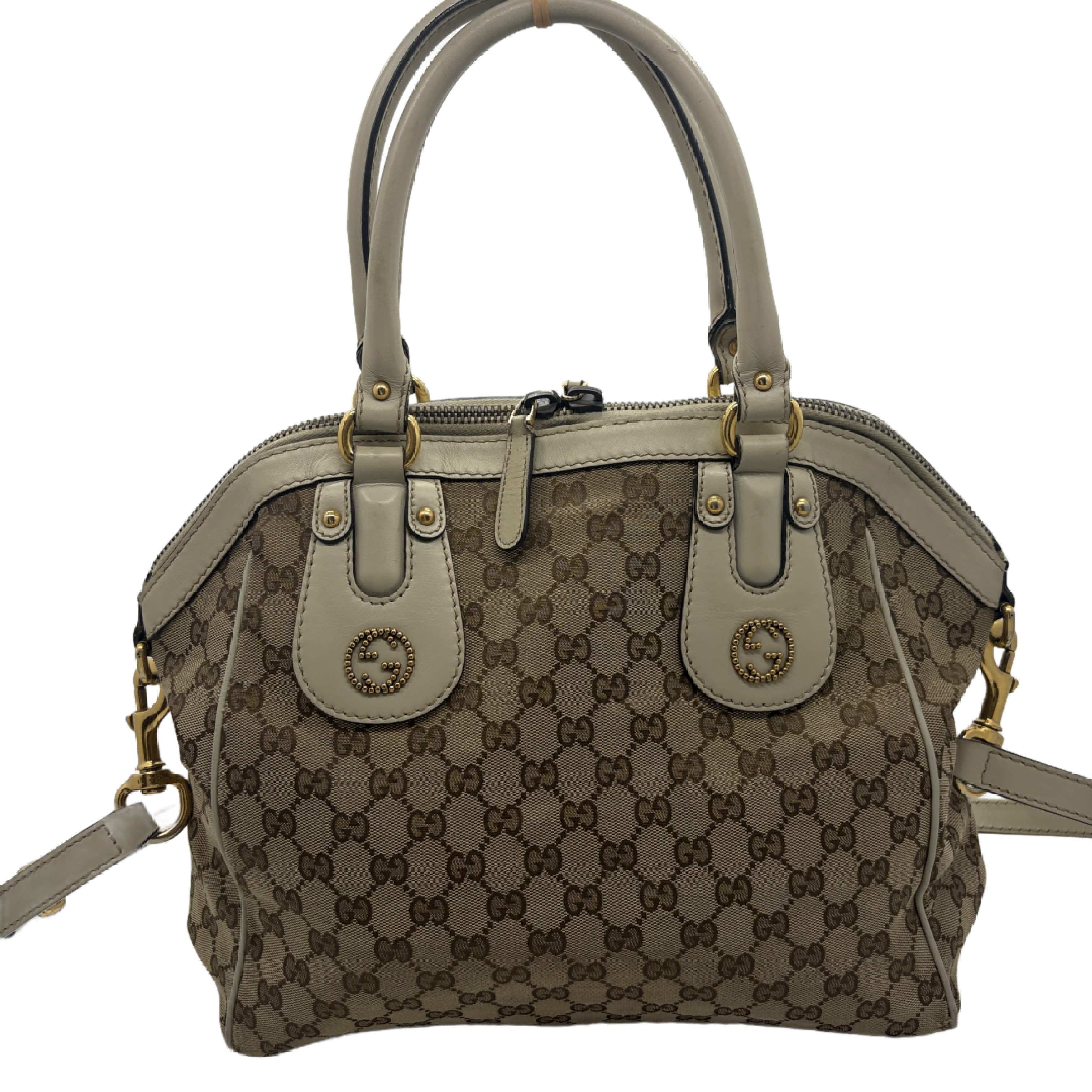GG Canvas Leather Mini Boston Handbag Shoulder Bag — view 2