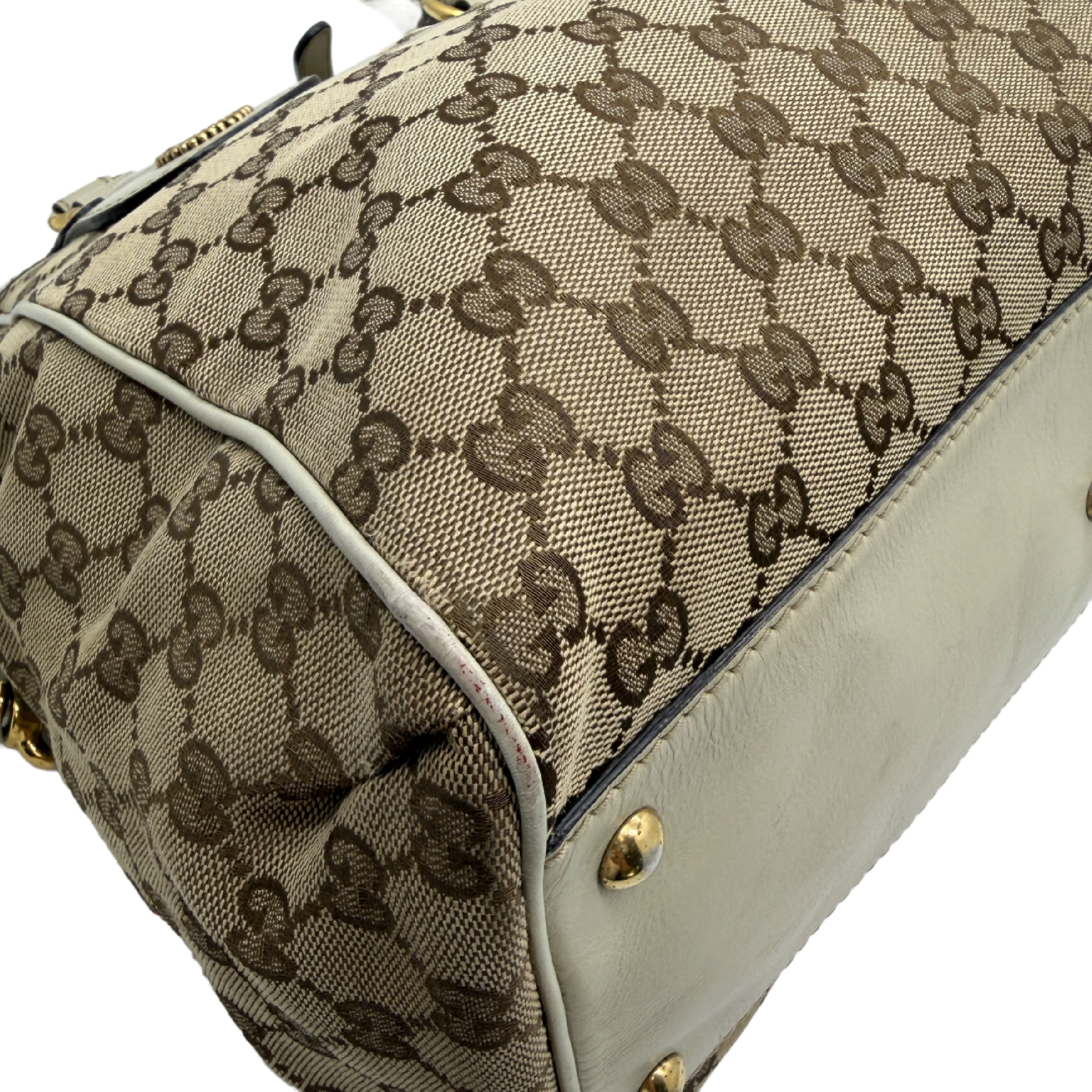 GG Canvas Leather Mini Boston Handbag Shoulder Bag — view 5