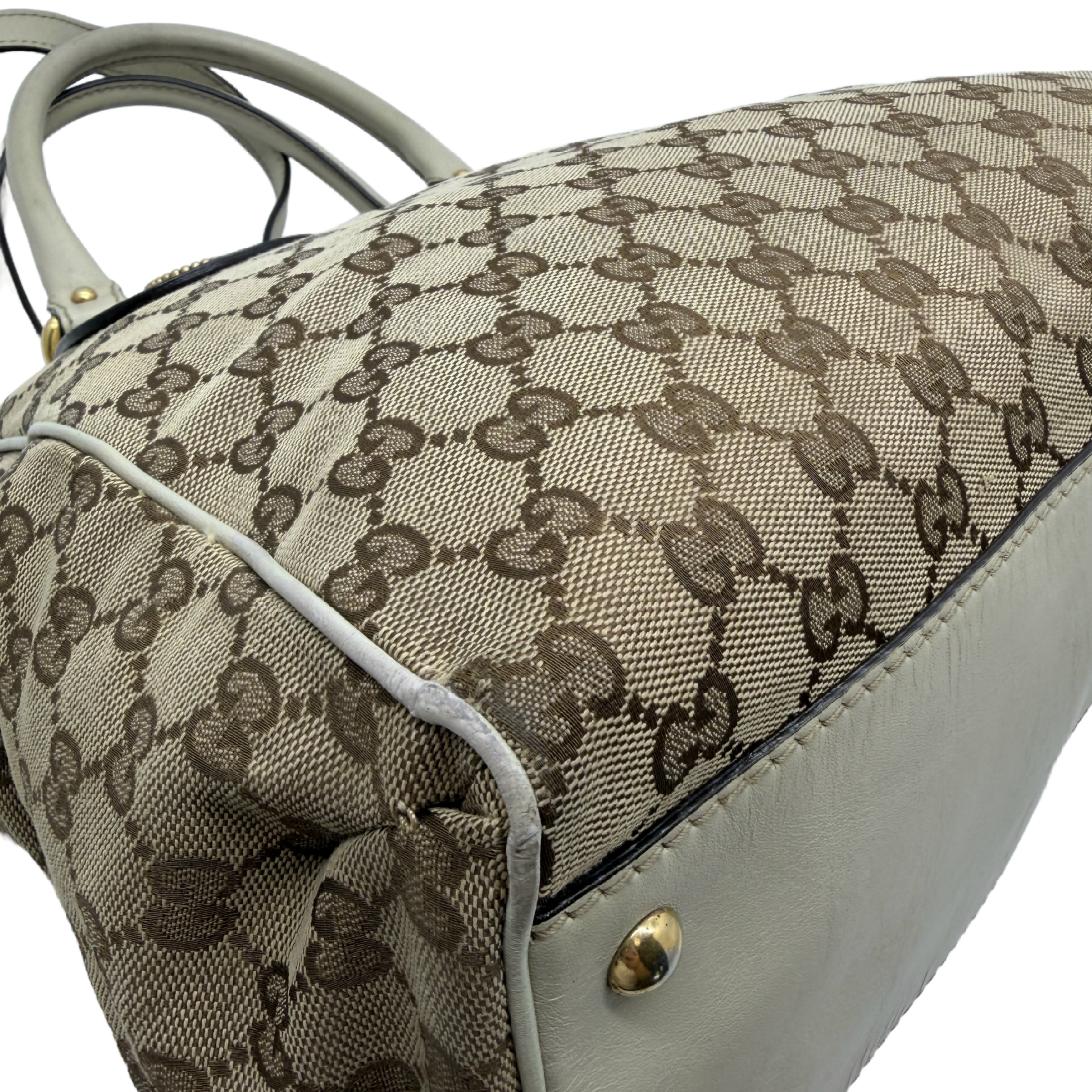 GG Canvas Leather Mini Boston Handbag Shoulder Bag — view 8