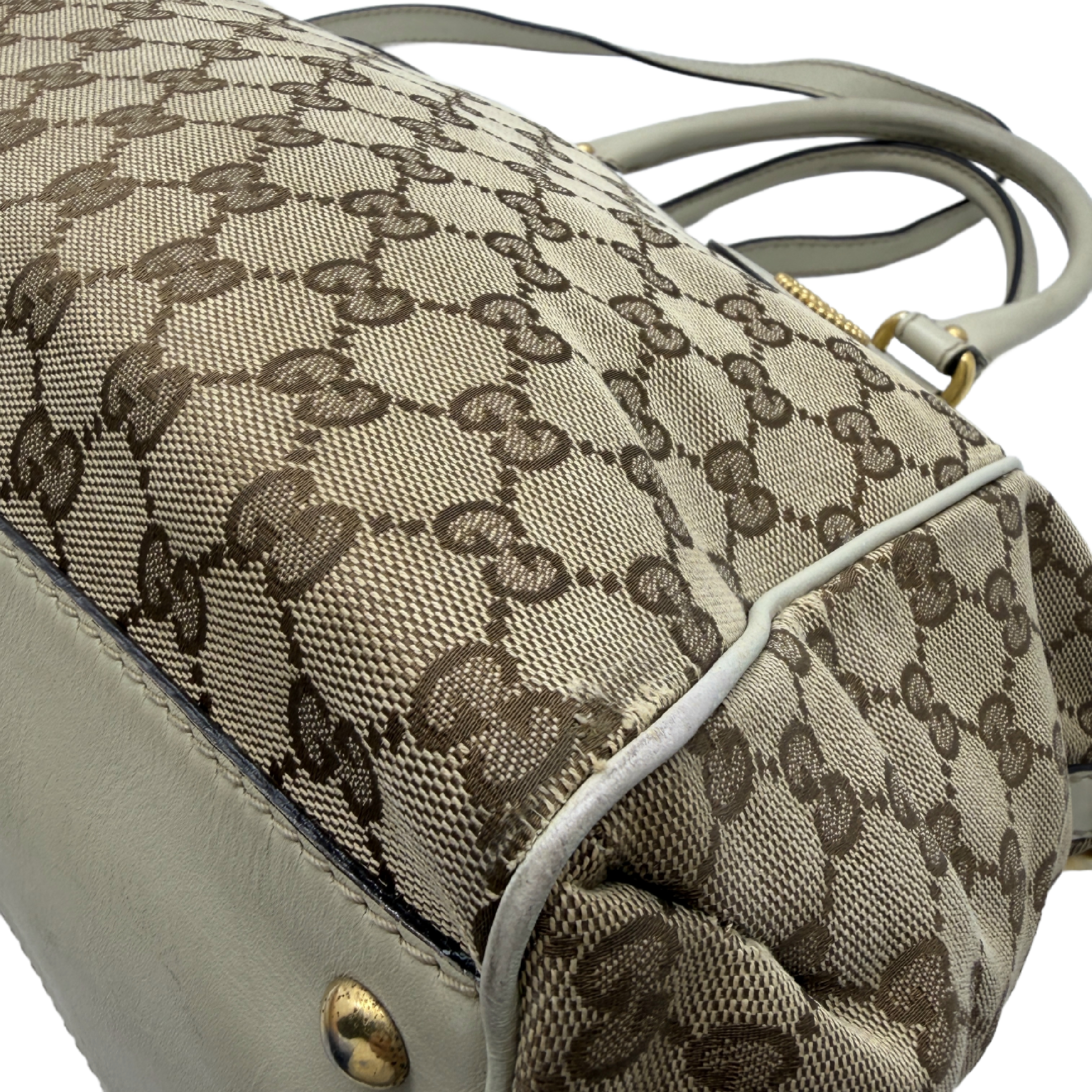 GG Canvas Leather Mini Boston Handbag Shoulder Bag — view 9