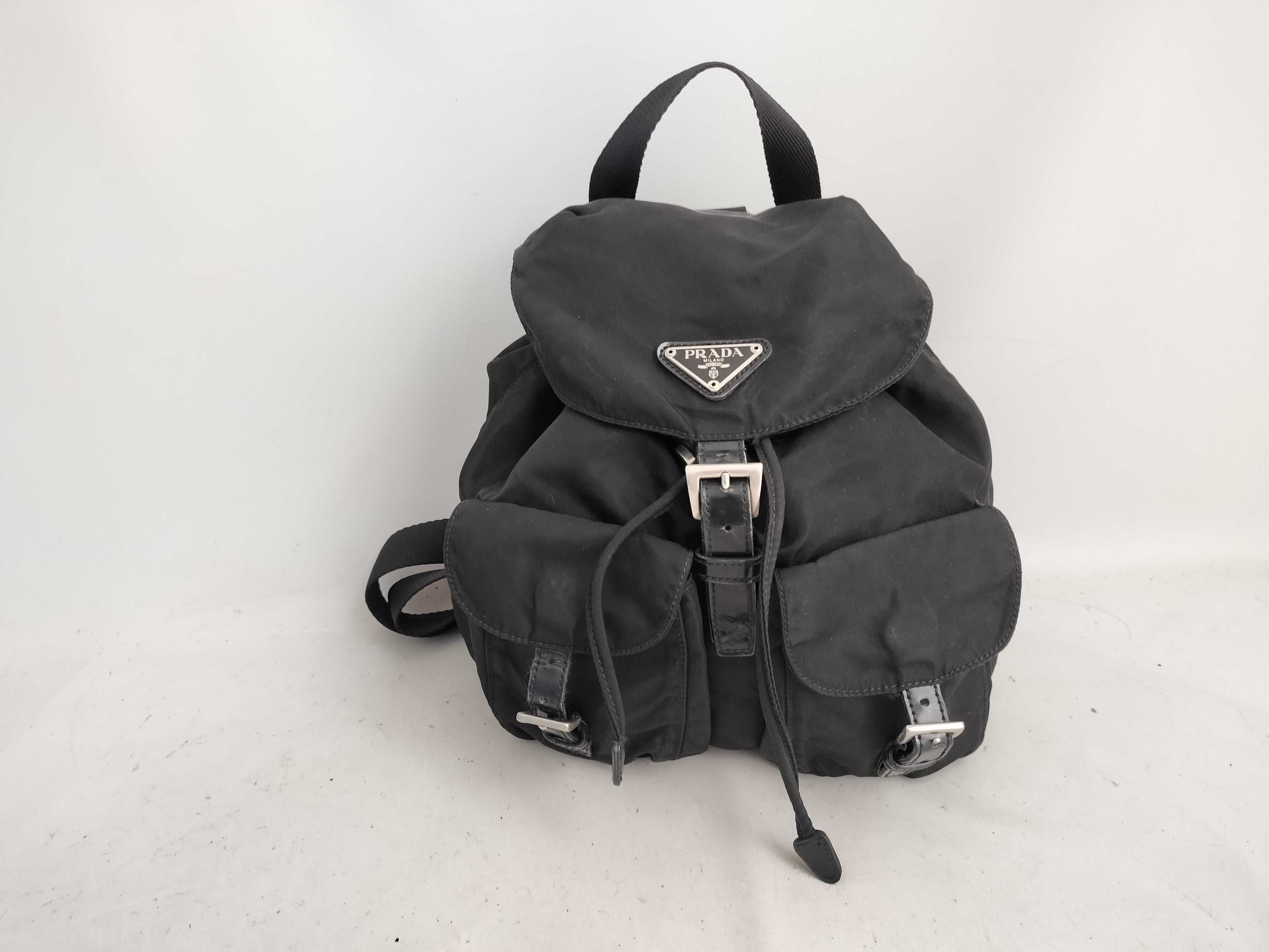 Nylon Prada Rucksack Backpack Triangle Logo Black Rucksack