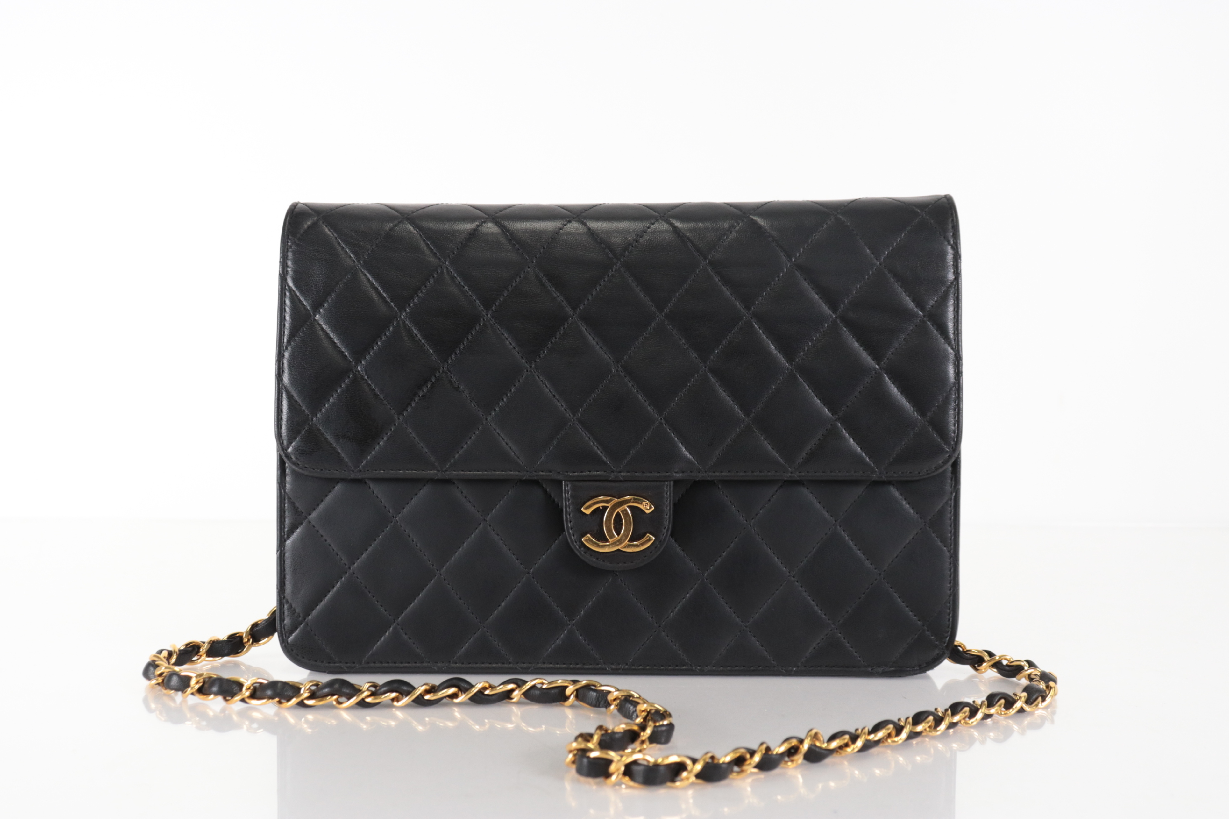 Push-Lock Lambskin Chain Shoulder Bag (Series 5) — view 2