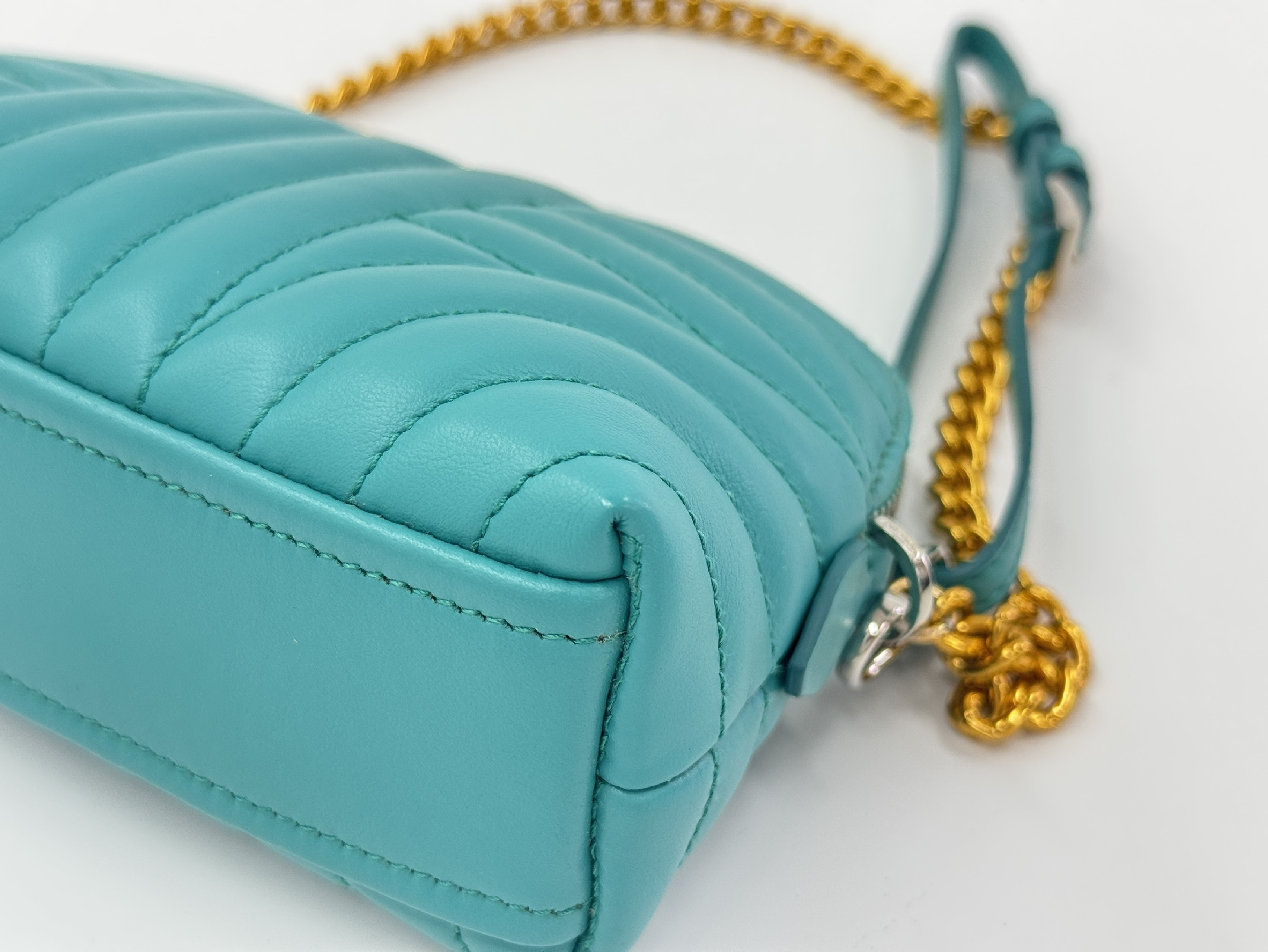 quilted mini leather shoulder pouch 1NE010 (with box) — view 5