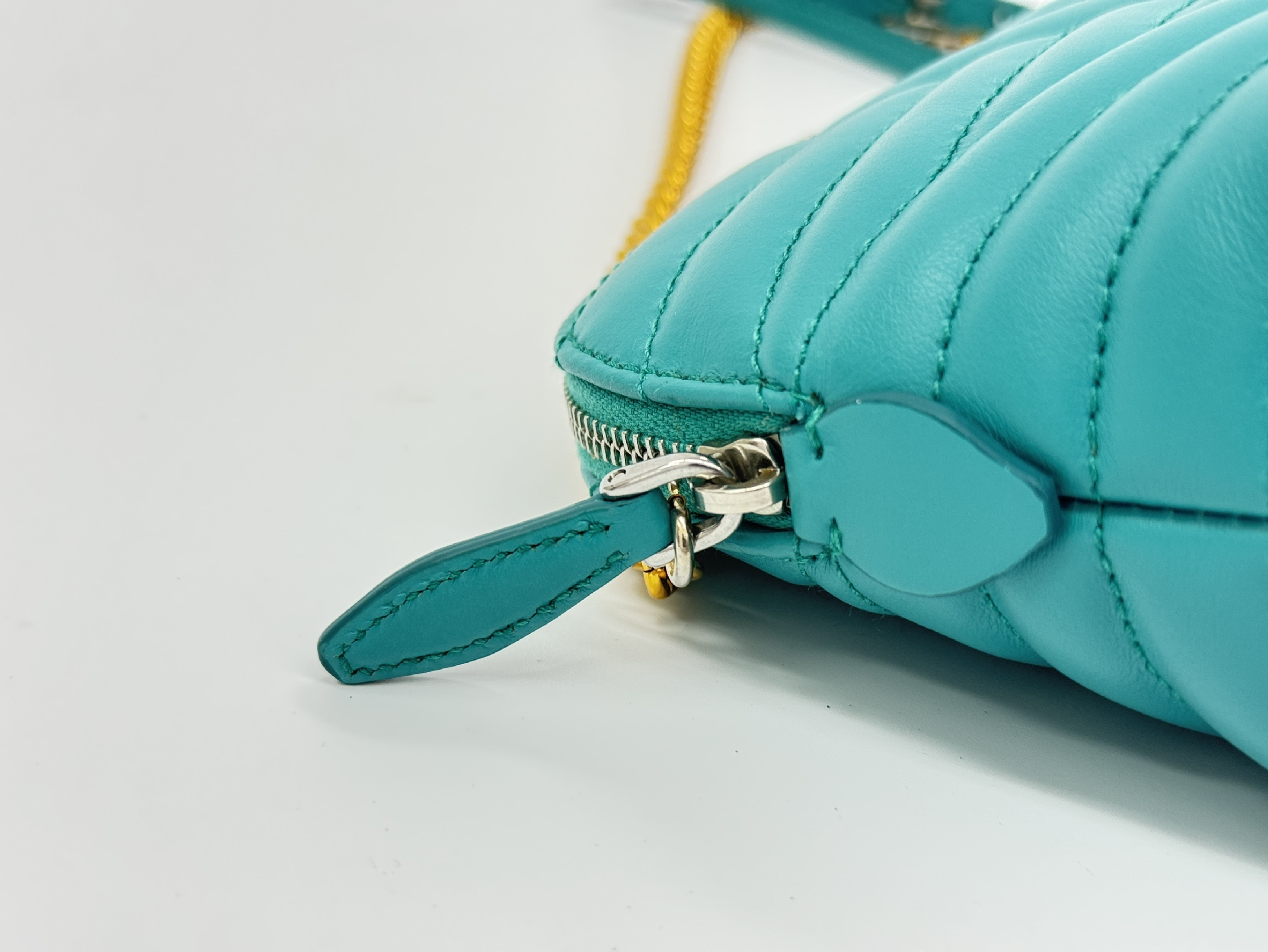 quilted mini leather shoulder pouch 1NE010 (with box) — view 7