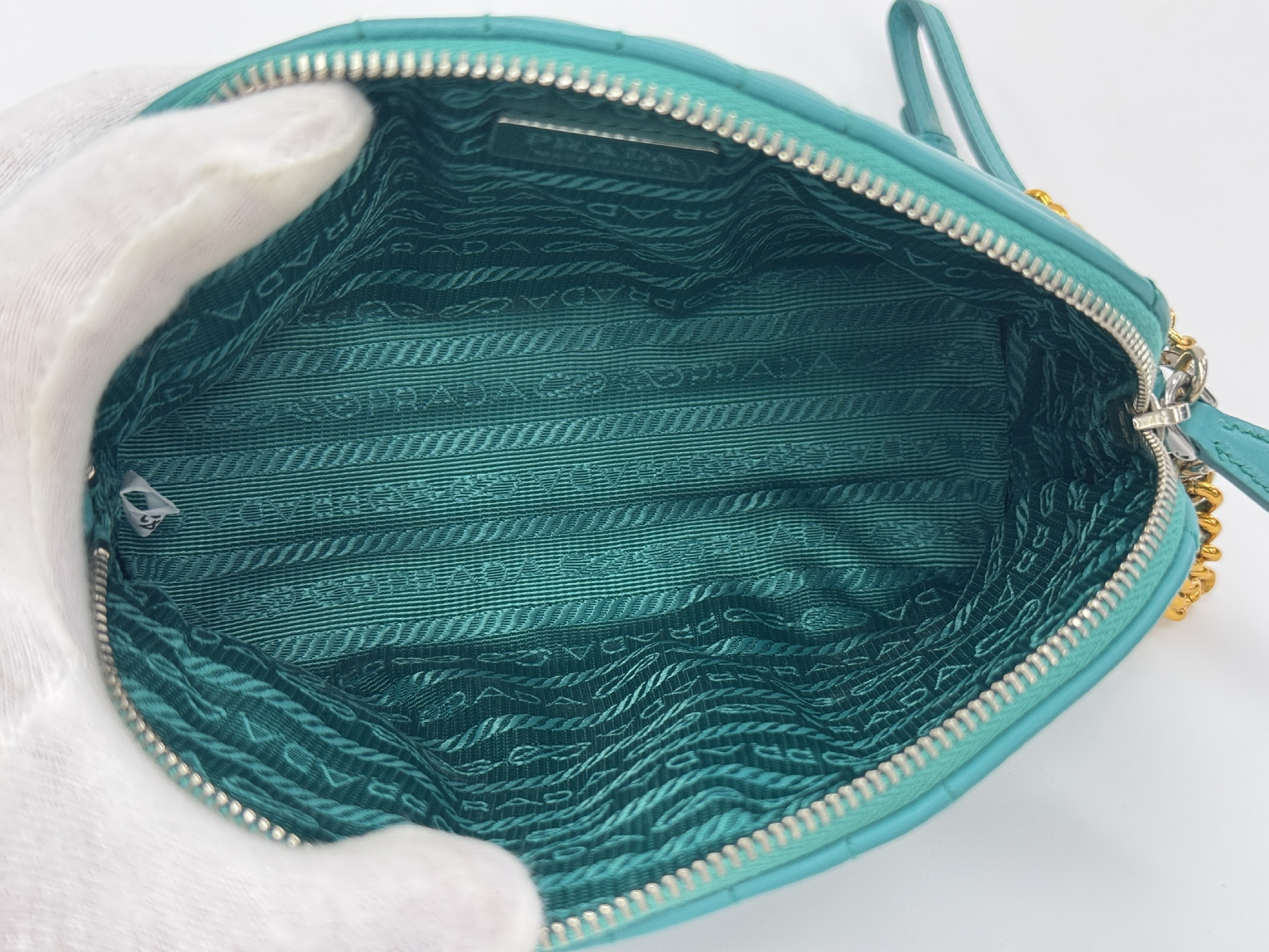 quilted mini leather shoulder pouch 1NE010 (with box) — view 10