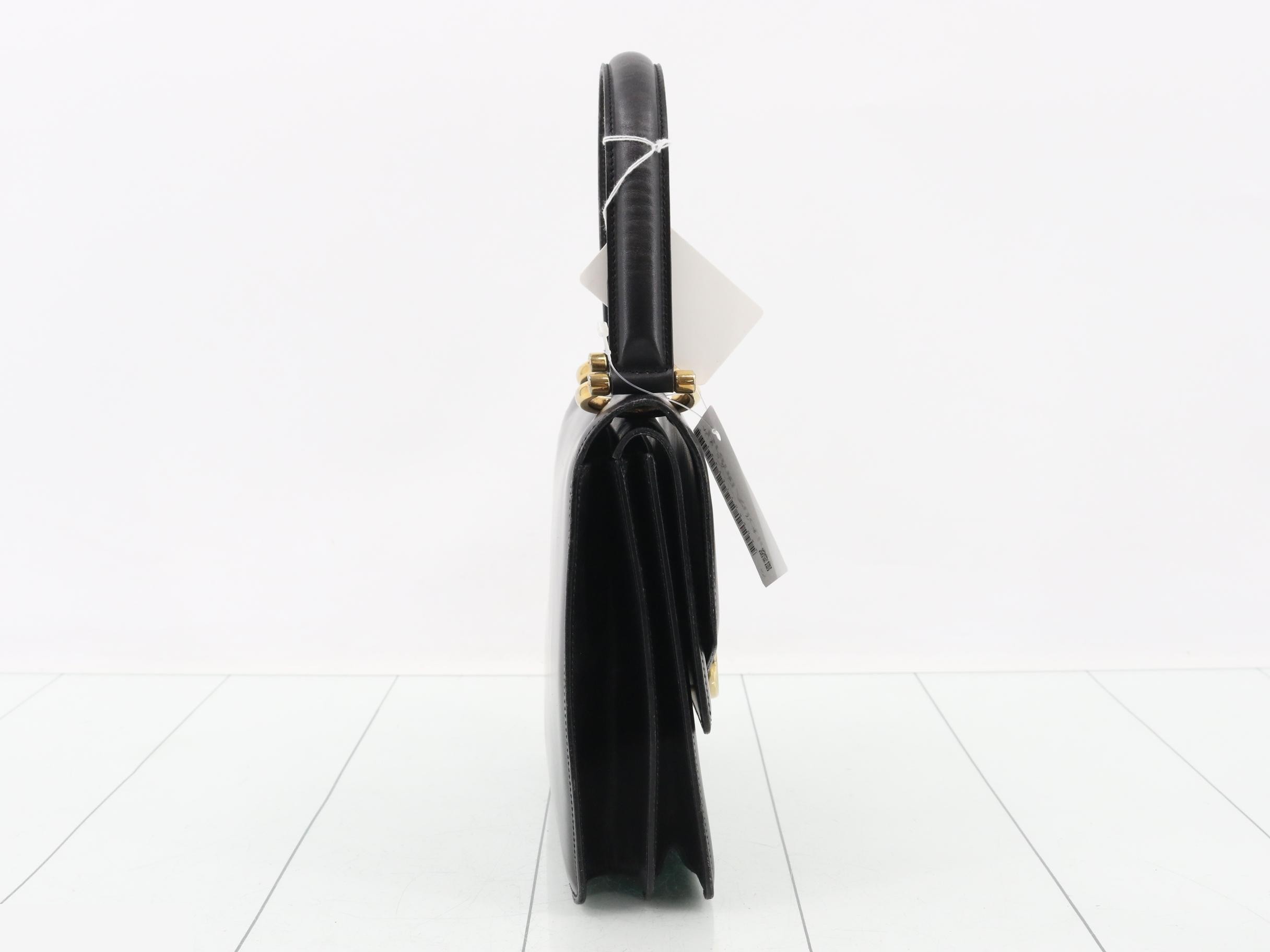 Leather, Gancini hardware, double flap handbag — view 4