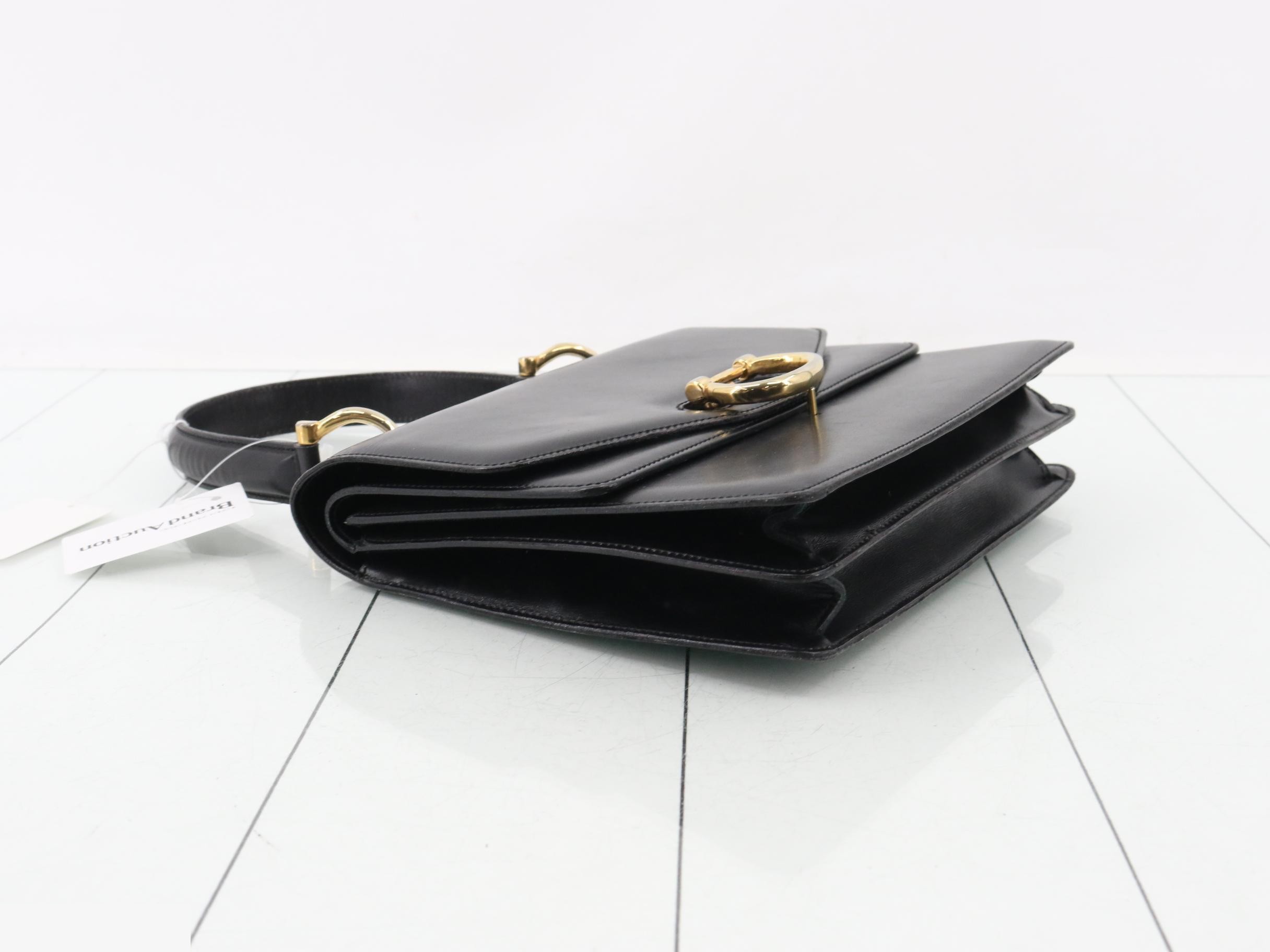 Leather, Gancini hardware, double flap handbag — view 5