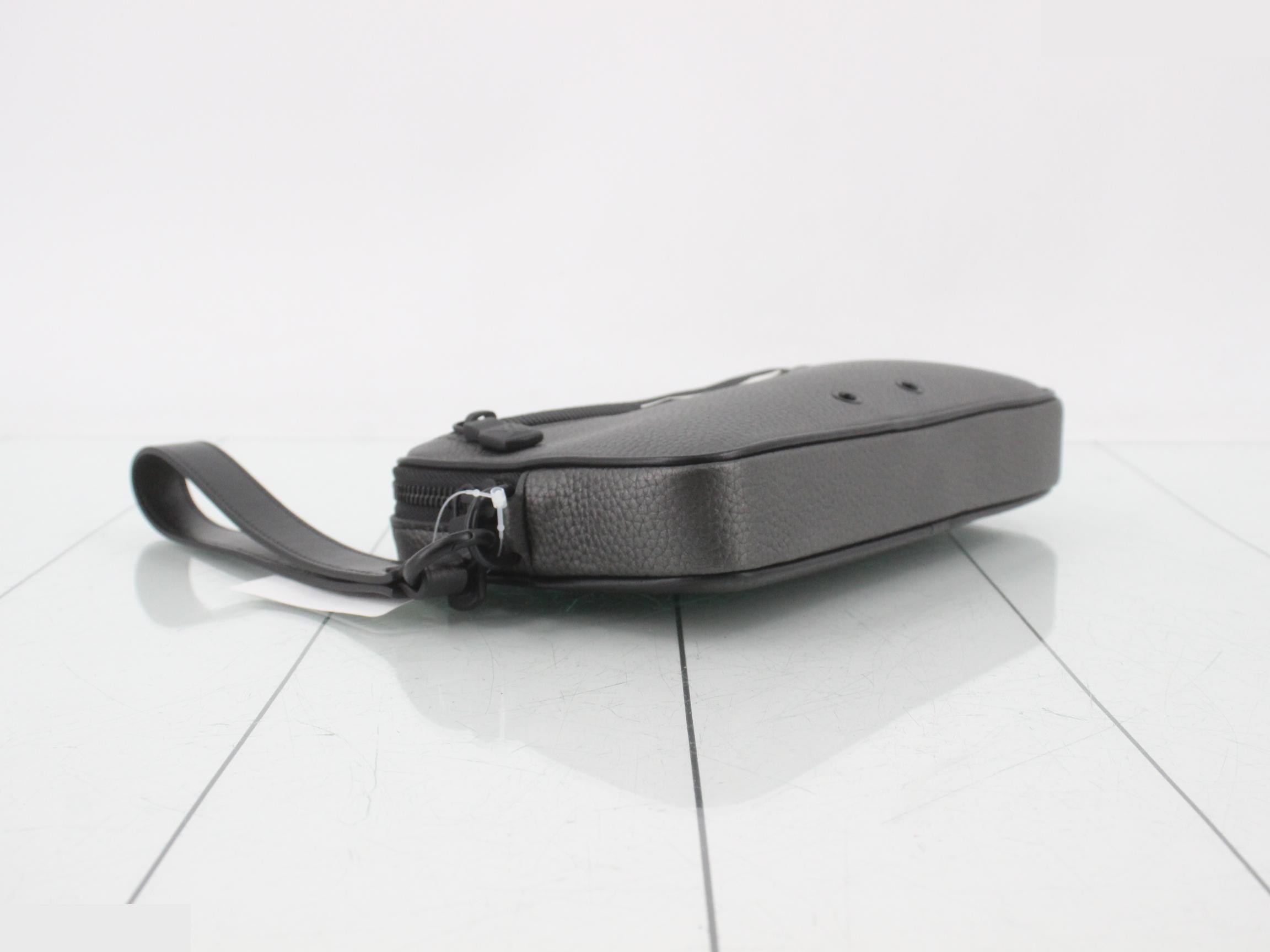 Alpha clutch bag, unused, stored item, metallic gray. — view 5
