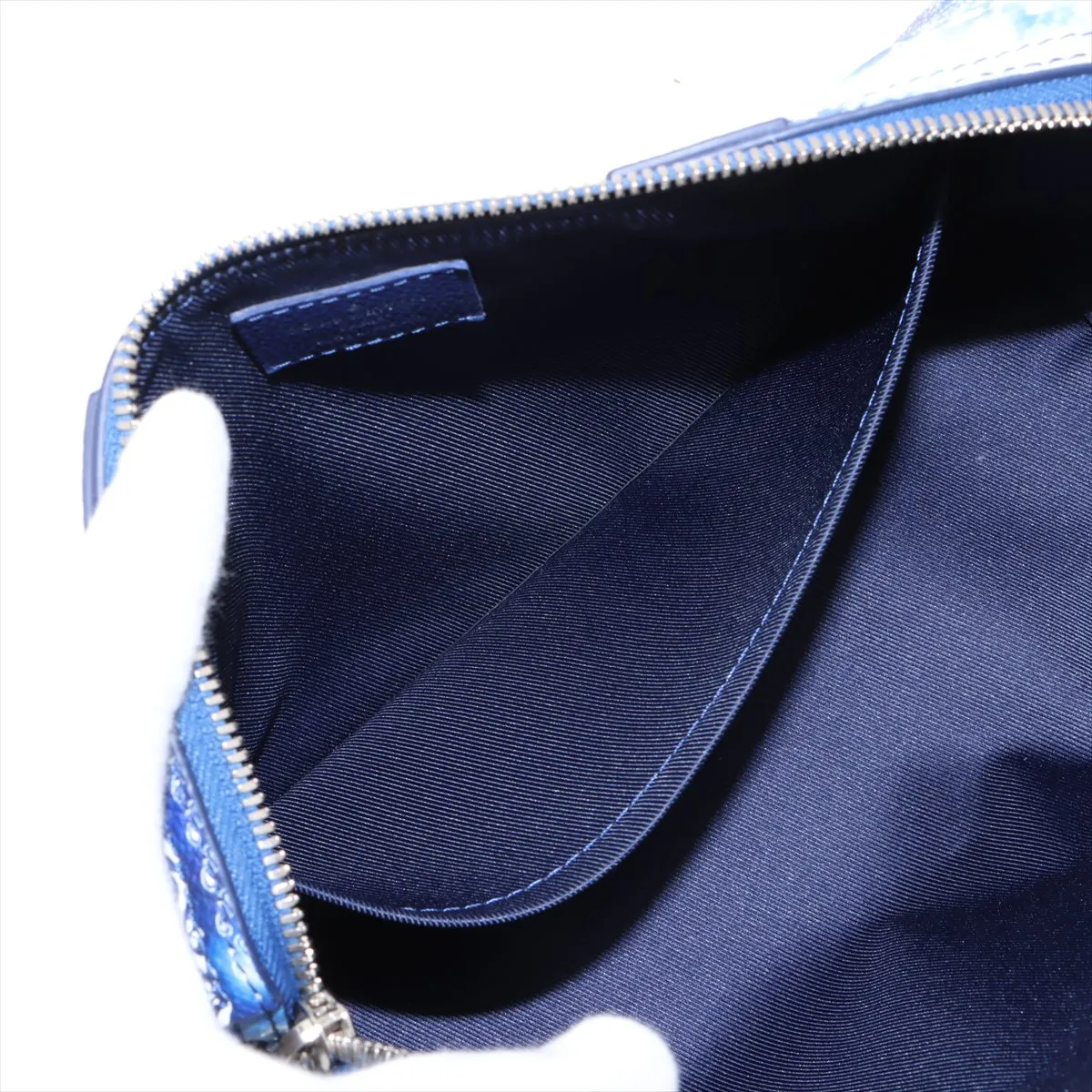 Monogram Bandana City Keepall M20555 Blue x White (RFID detected) — view 7