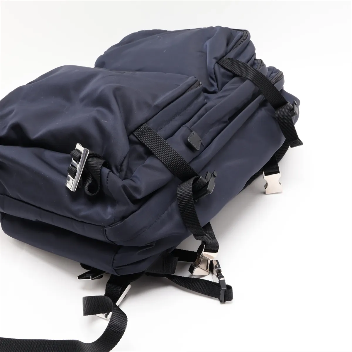 Tessuto 2VZ001 Nylon x Leather Backpack/Rucksack Navy x Black — view 3