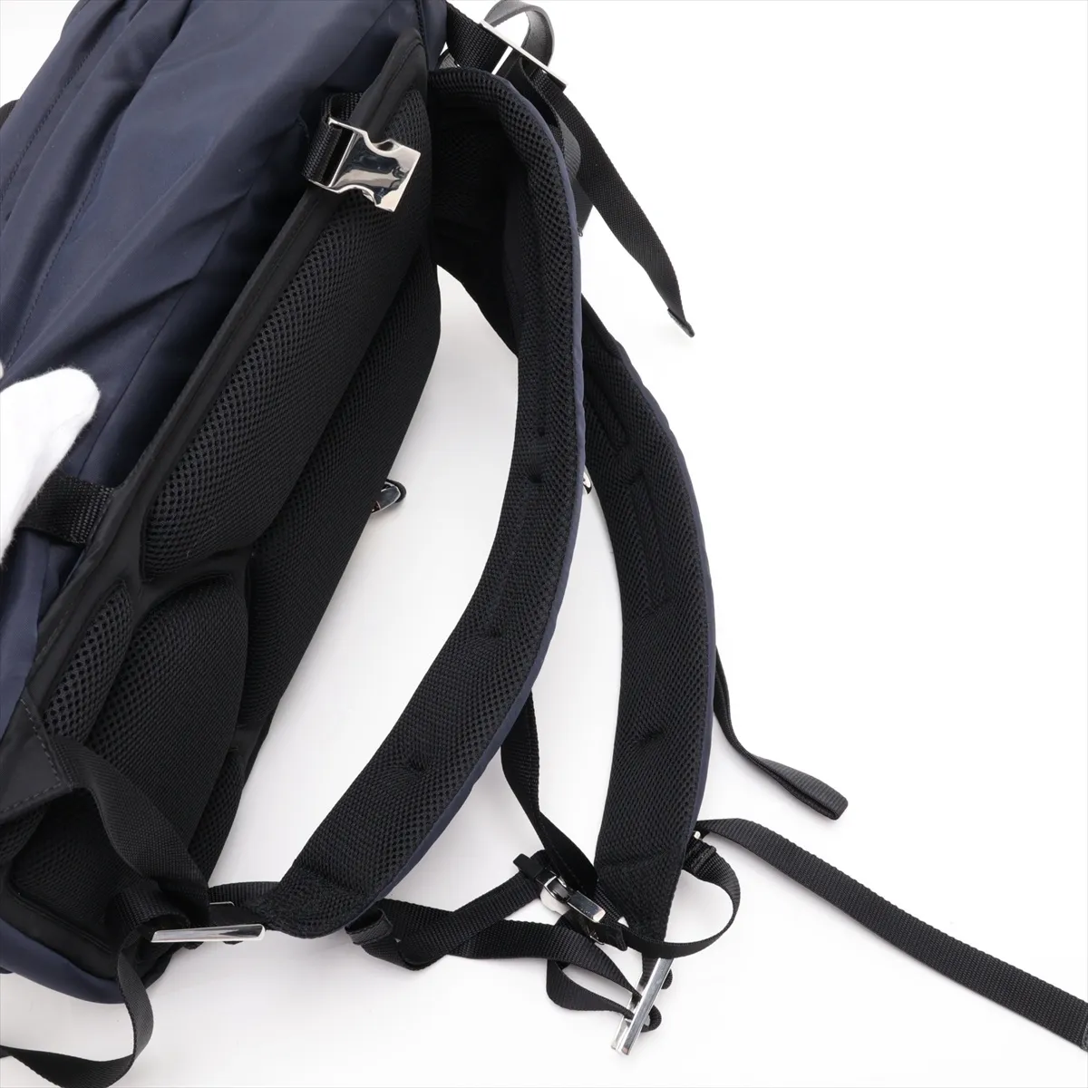 Tessuto 2VZ001 Nylon x Leather Backpack/Rucksack Navy x Black — view 6