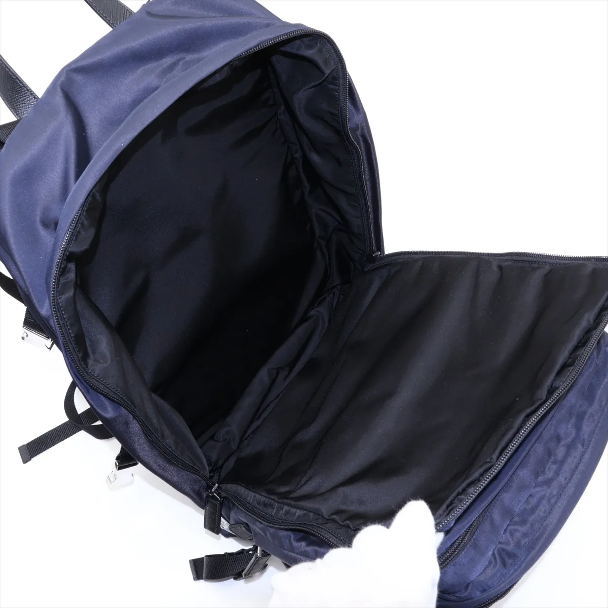 Tessuto 2VZ001 Nylon x Leather Backpack/Rucksack Navy x Black — view 7