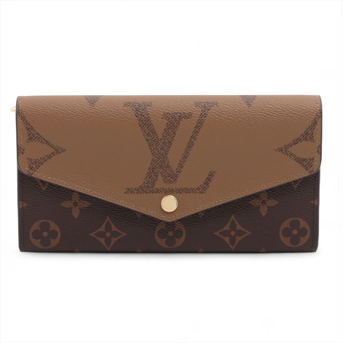 Giant Monogram Reverse Portefeuille Sarah M80726 Marron Long Wallet (RFID detected)