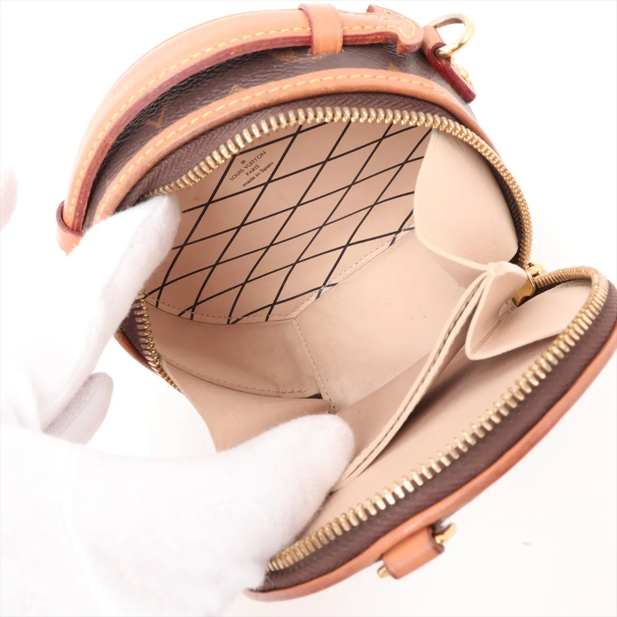 Monogram Mini Boite Chapeau M44699 Brown (Decoration missing, RFID detected) — view 8