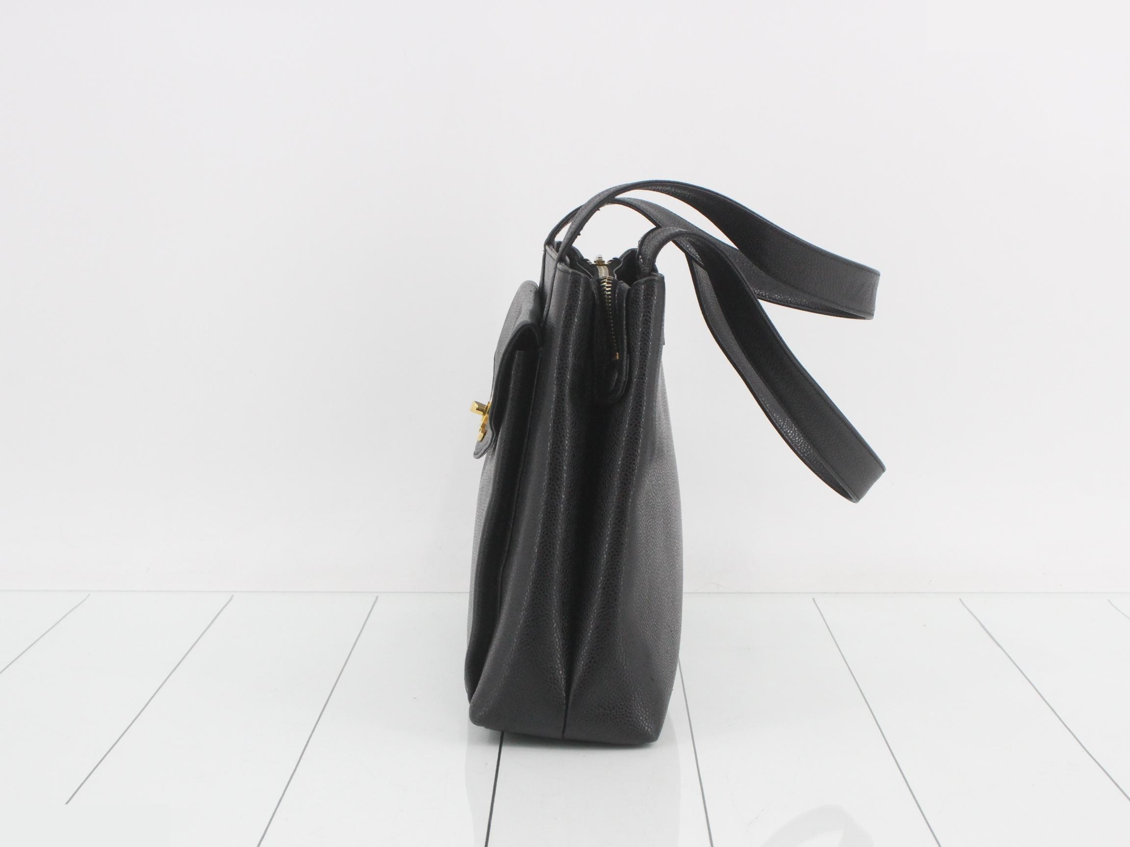Caviar leather turn-lock shoulder bag, with seal, item number 3. — view 3