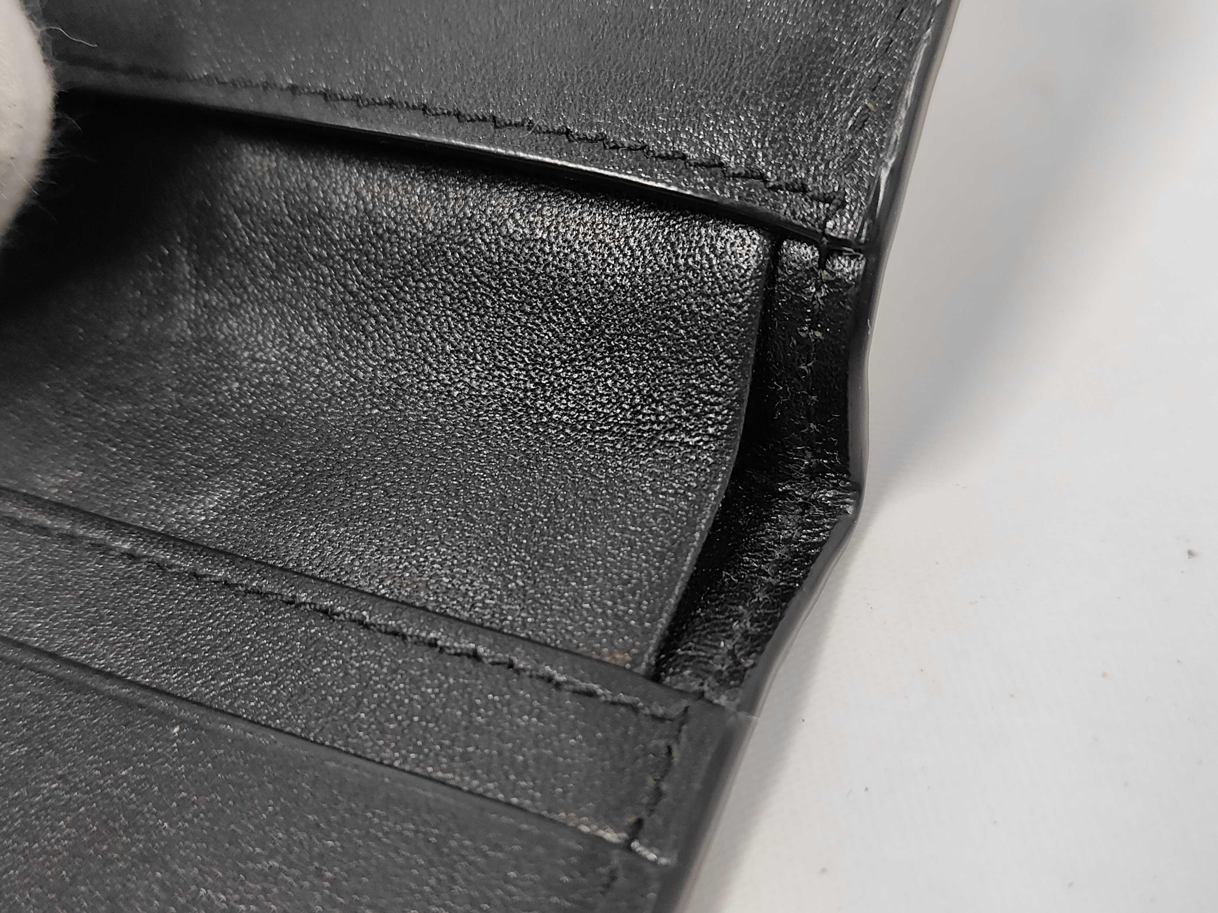 Paris YSL Logo Leather Card Case, Black. (Card case, pass case, business card holder) — view 10