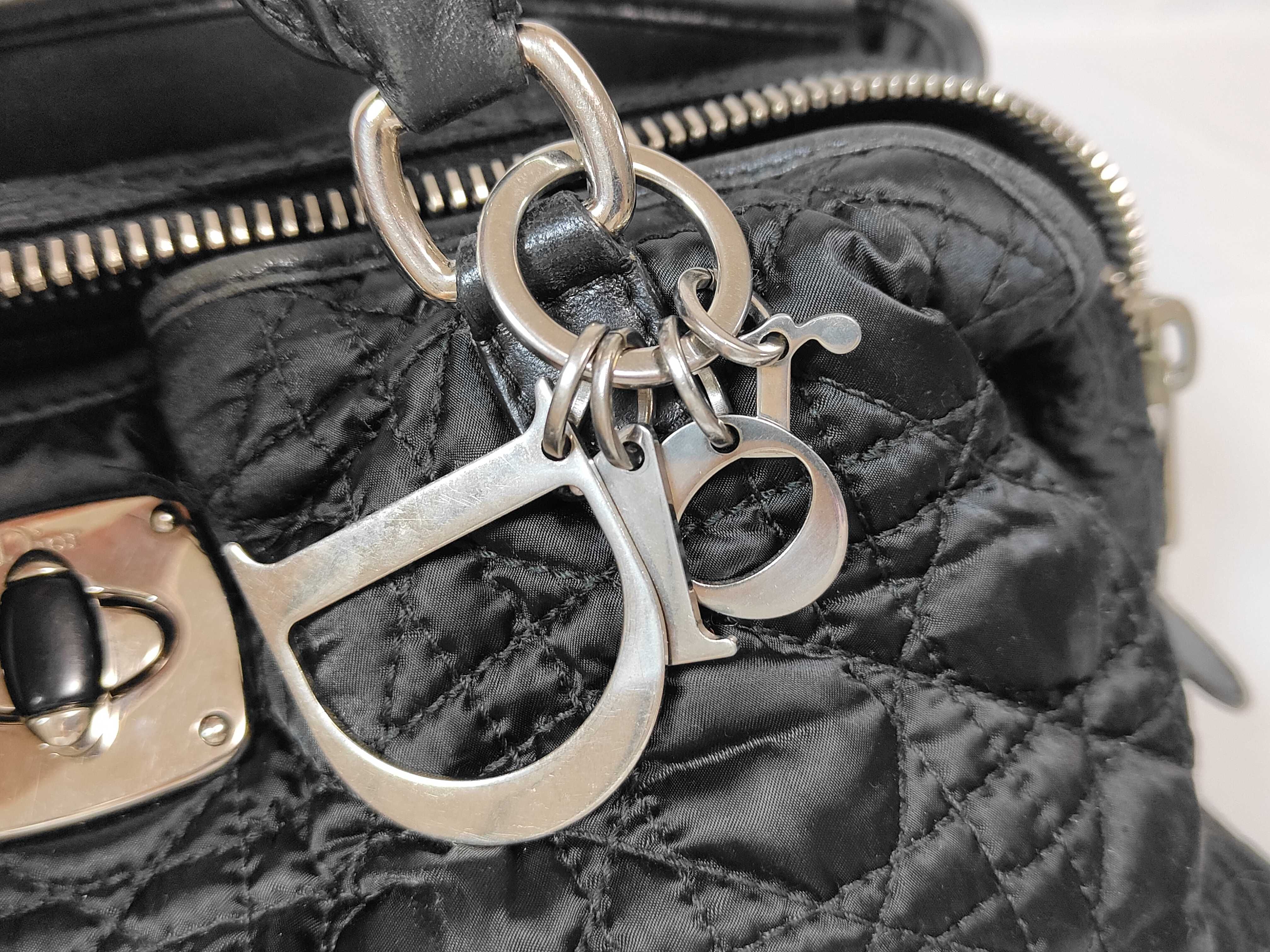 Cannage Turnlock Nylon Leather Handbag — view 14