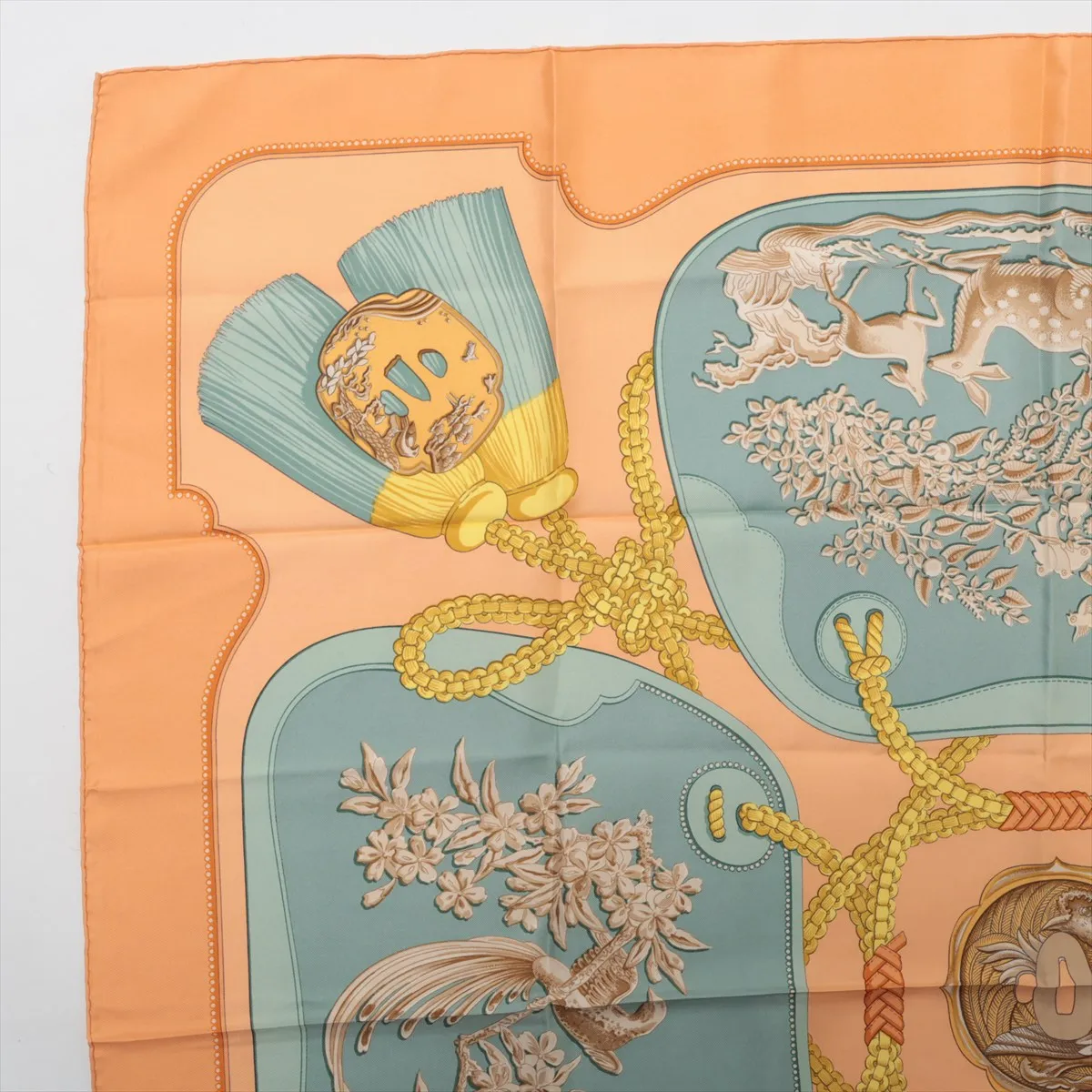 Carre 90 TSUBAS scarf, silk, orange. Has — view 2