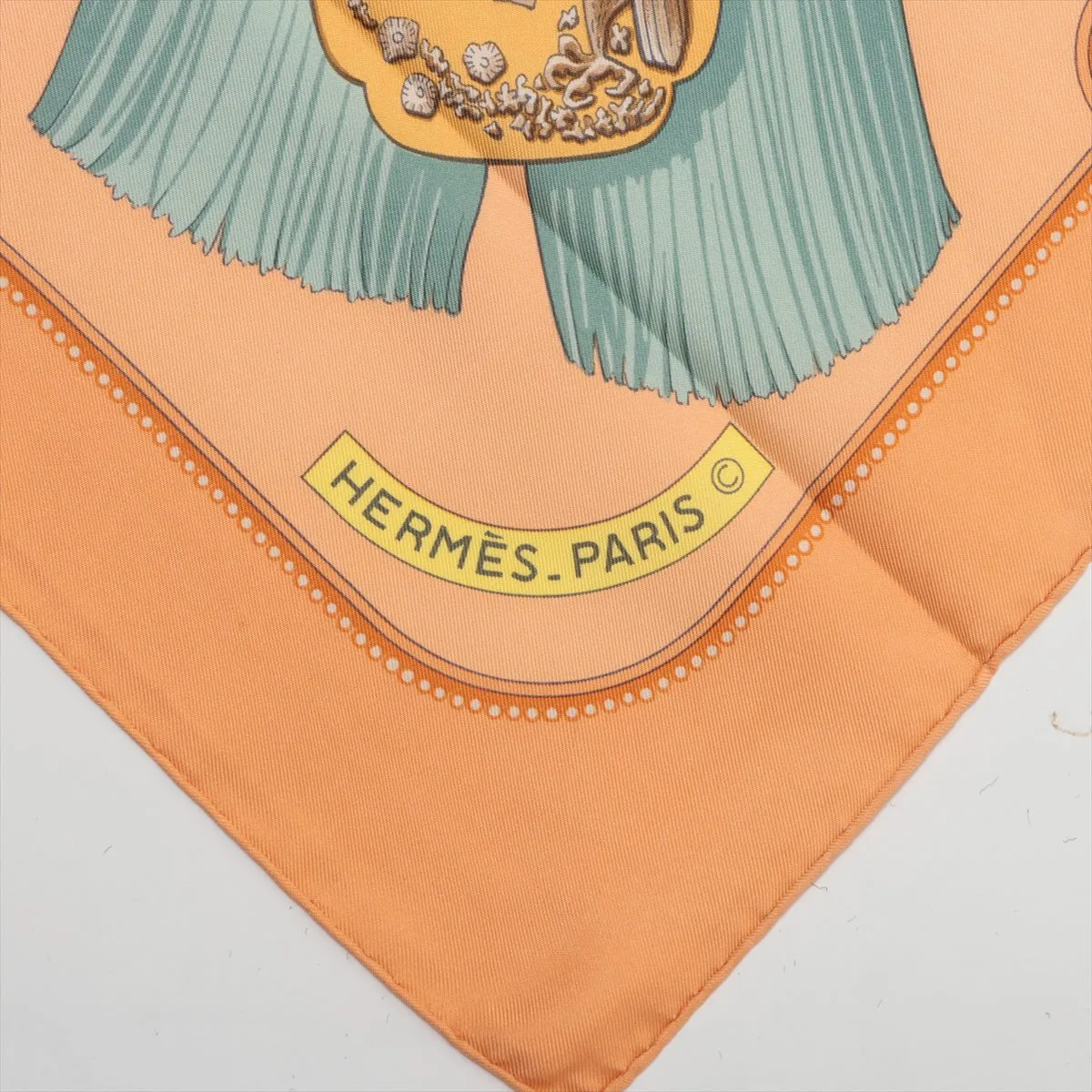 Carre 90 TSUBAS scarf, silk, orange. Has — view 6