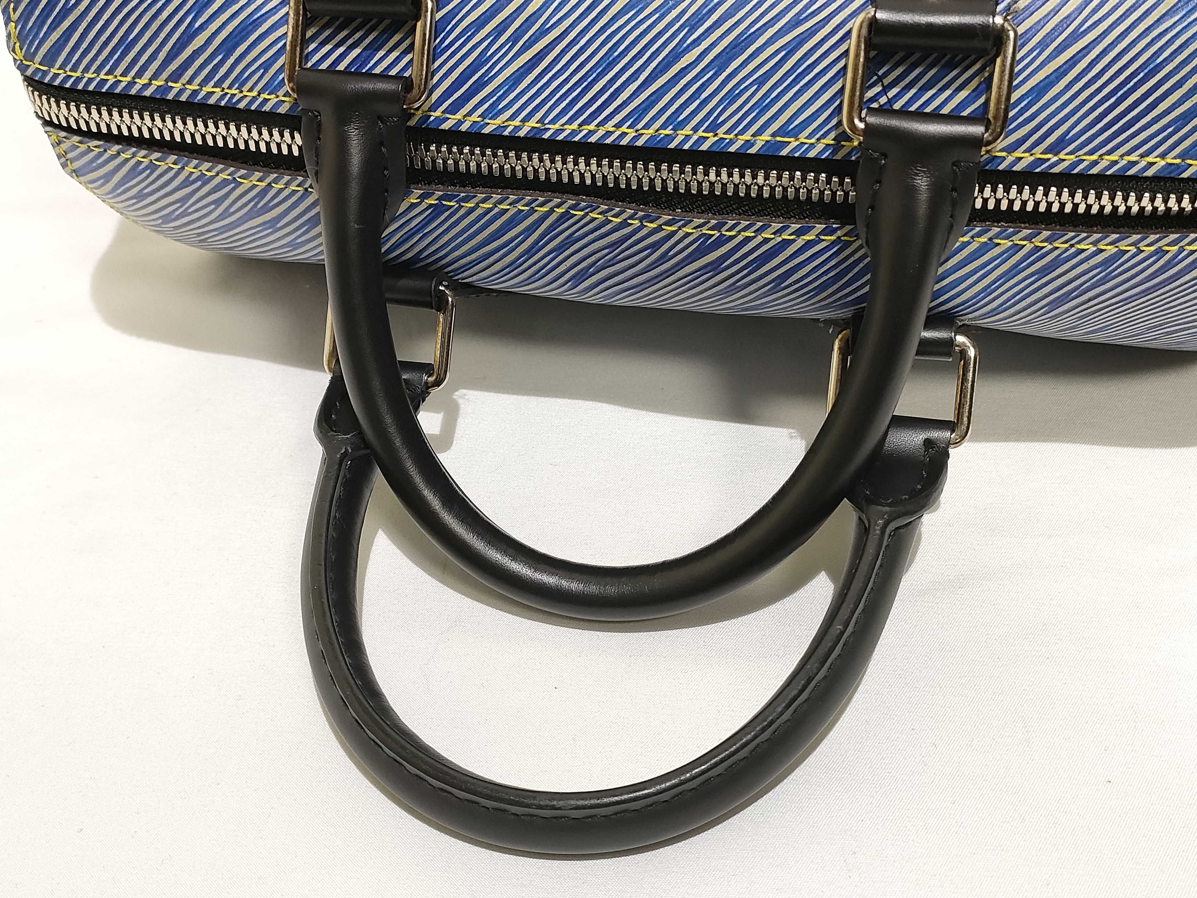 Epi Leather Speedy Bandoulière 25 M51280 Blue SN0157 Handbag — view 3