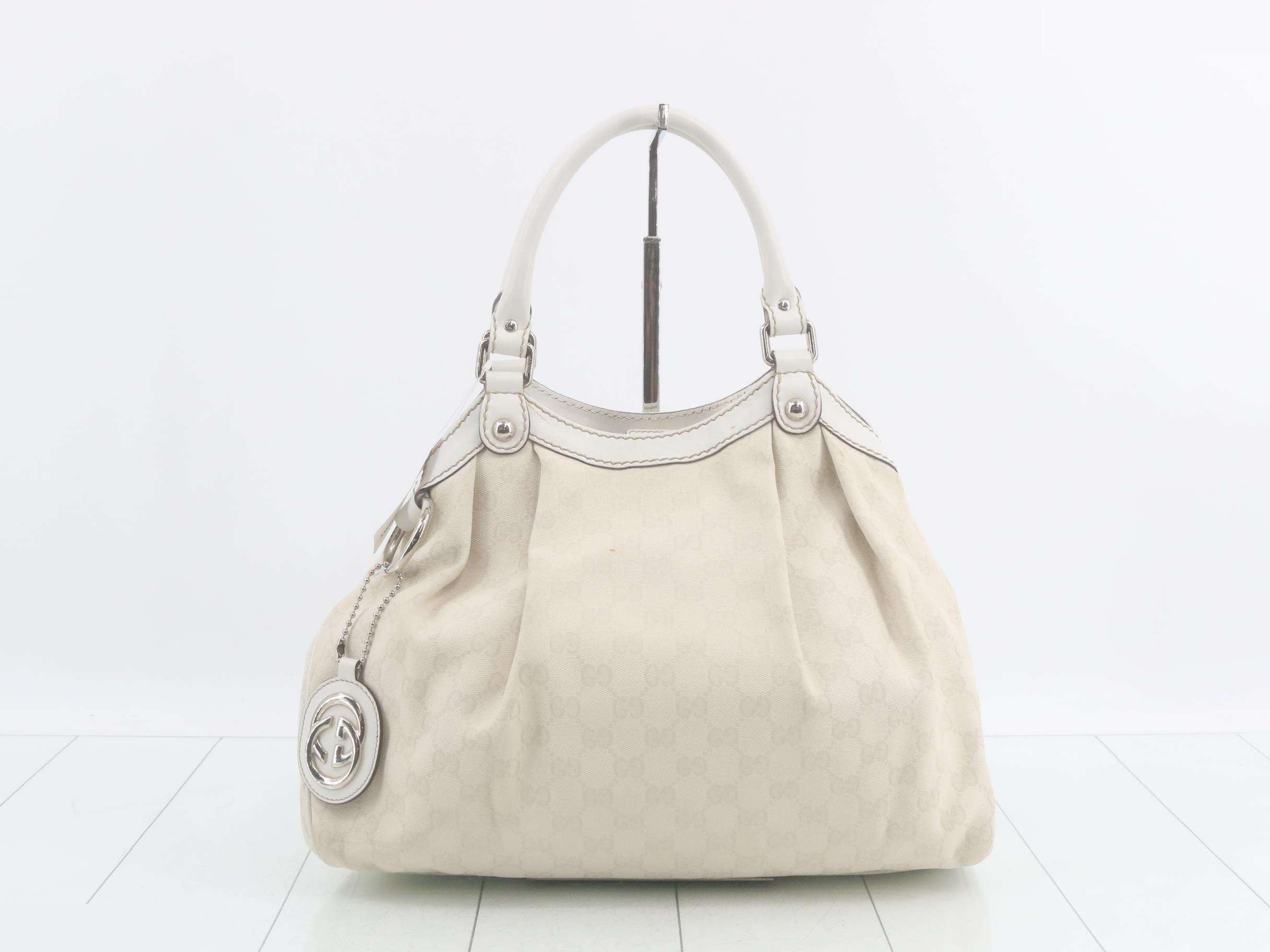 GG Gambas Handbag, Ivory