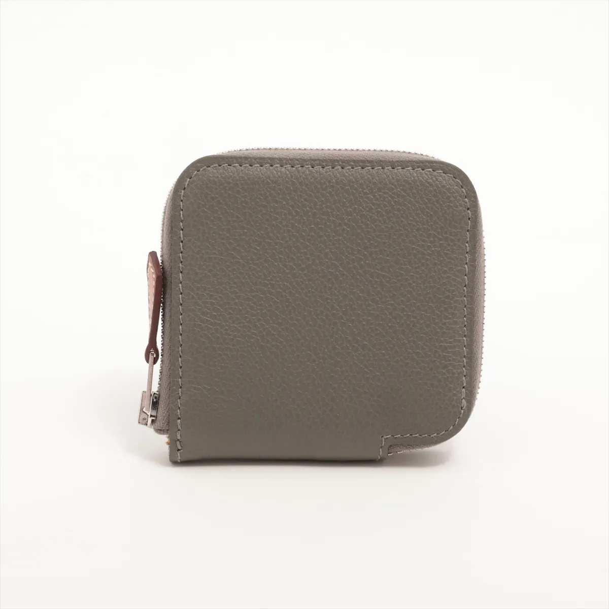Azap Compact Silk In Evercolor Coin Case, Gray, Silver Hardware, W: 2024