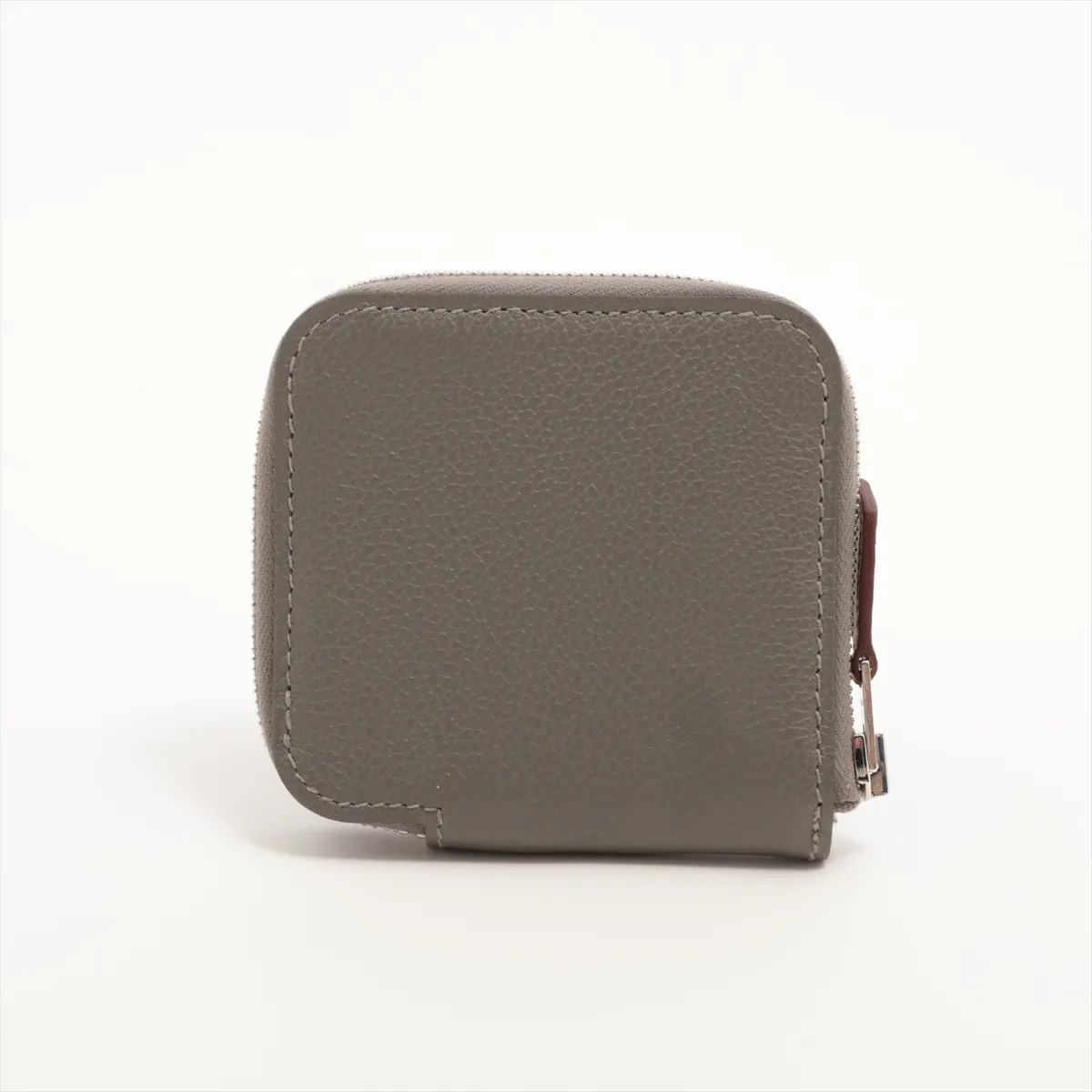 Azap Compact Silk In Evercolor Coin Case, Gray, Silver Hardware, W: 2024 — view 2