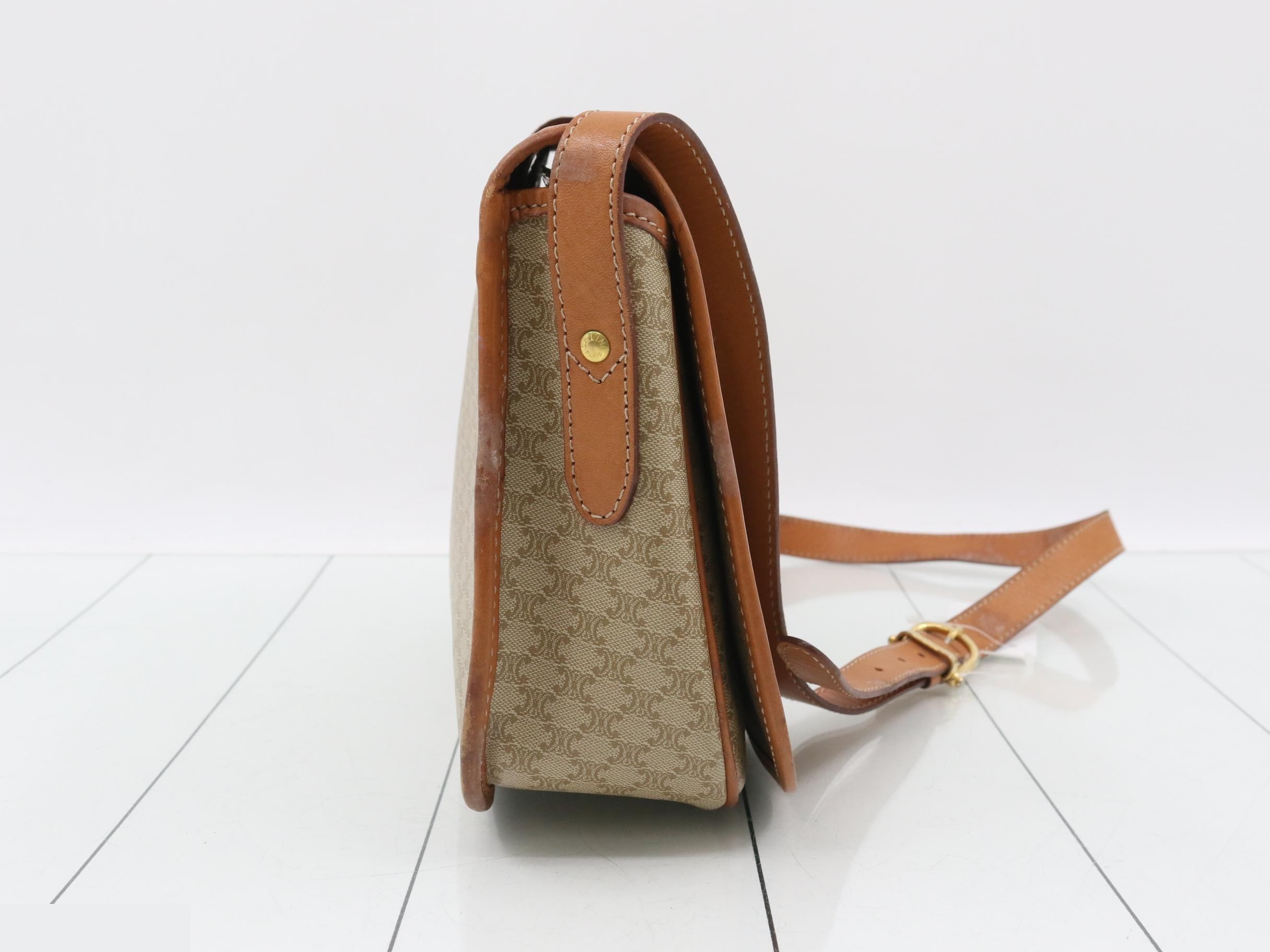 Macadam Shoulder Bag, PVC/Leather, Brown — view 4