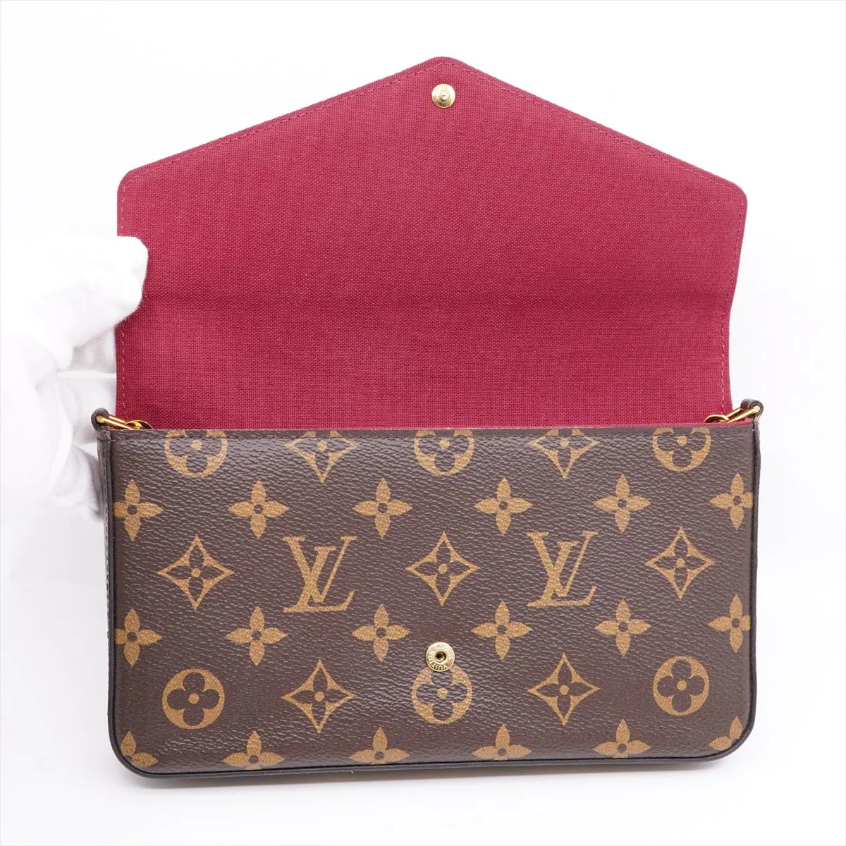 Monogram Pochette Felicie M61276 SP2198 Brown Shoulder Pochette. Comes with dust bag. Corners of the flap are slightly raised. Has a slight — view 7