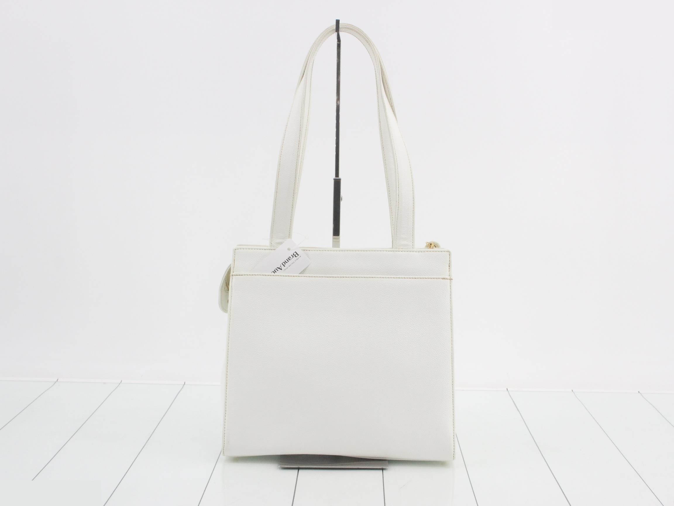 Coco Mark Turnlock Handbag, with sticker, serial number 5, 5245034, White — view 2