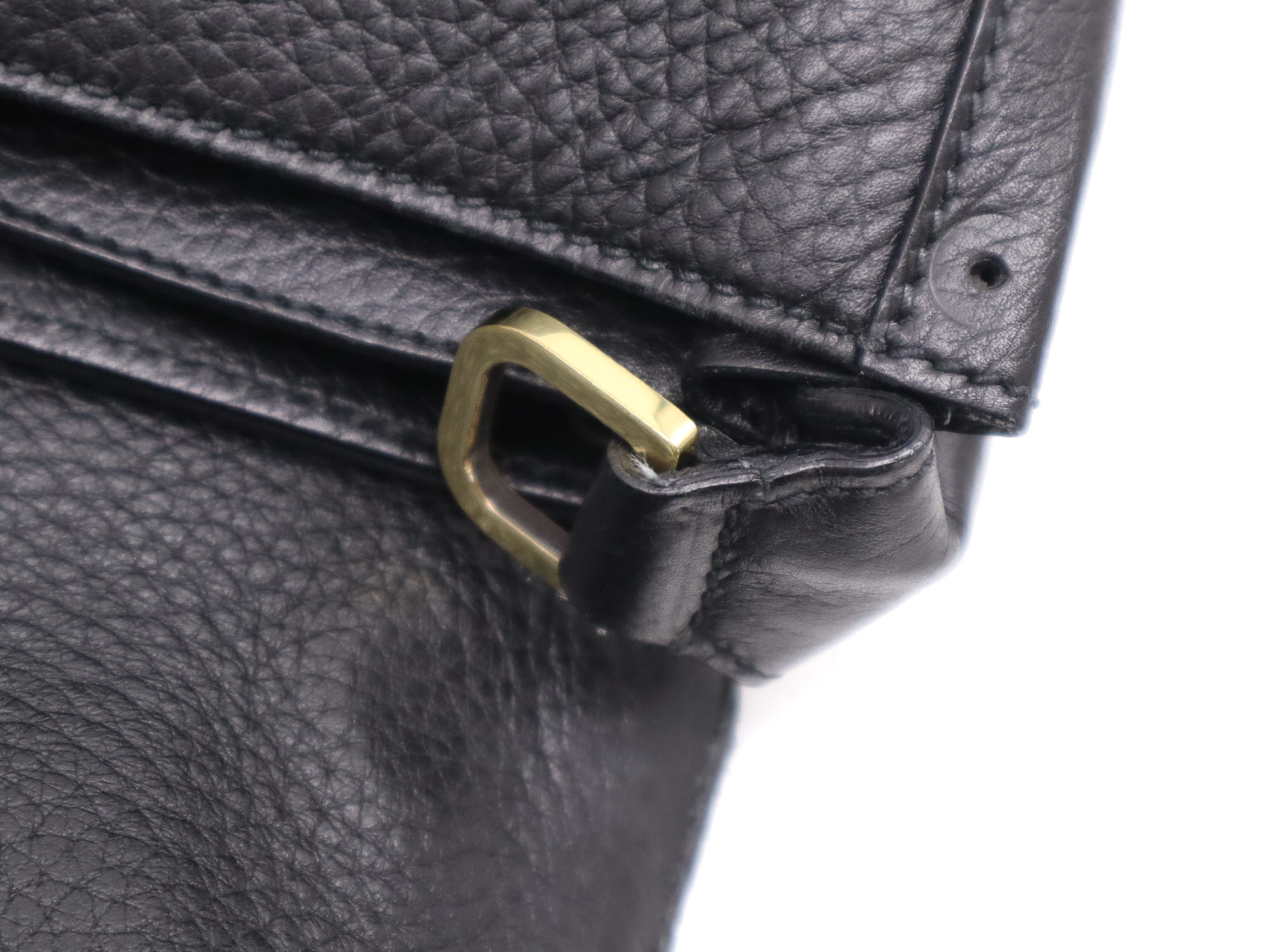 115576 Leather Interlocking G Shoulder Bag, Black with Gold Hardware, Shoulder Strap and Dust Bag Included — view 6