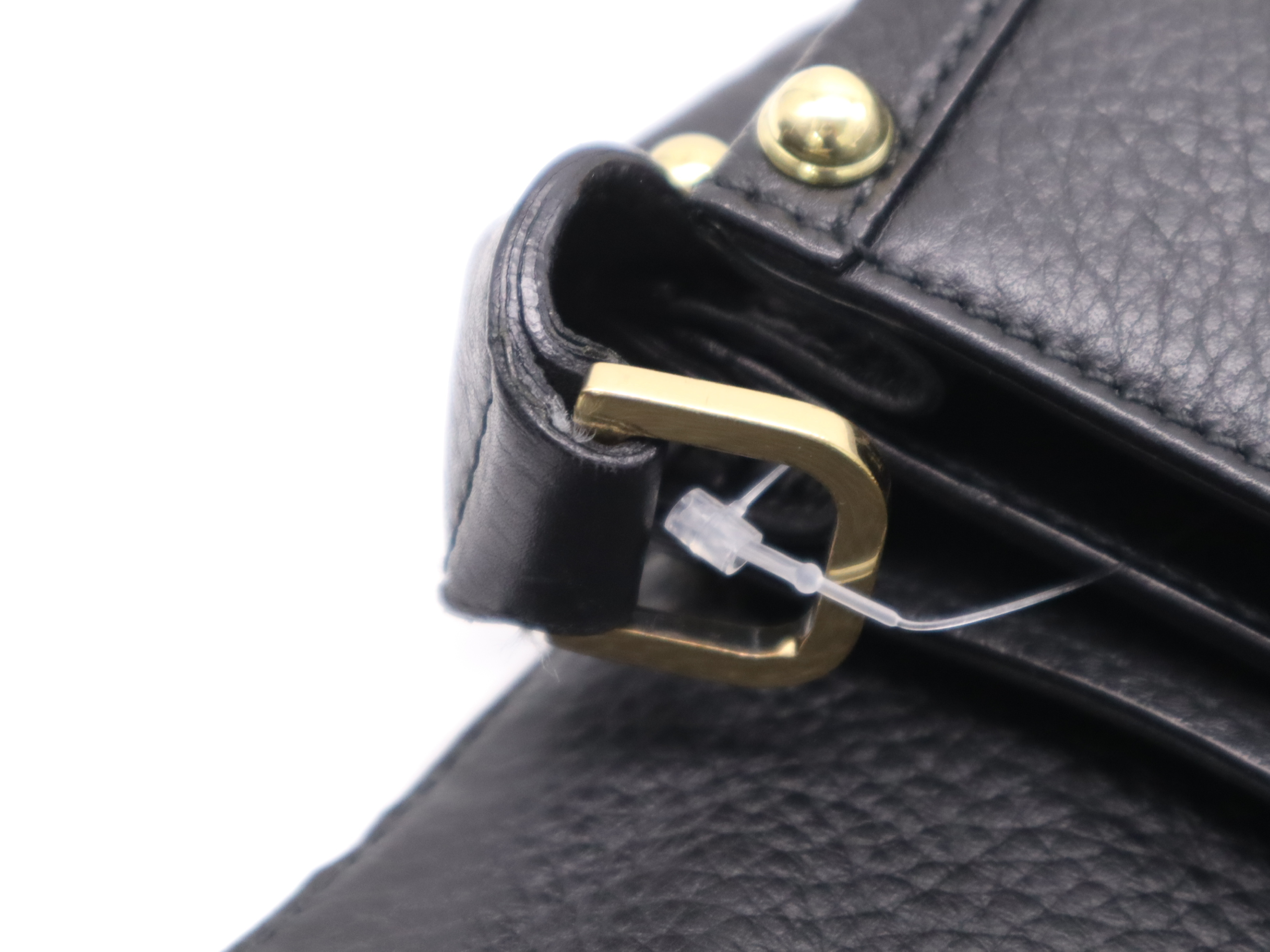 115576 Leather Interlocking G Shoulder Bag, Black with Gold Hardware, Shoulder Strap and Dust Bag Included — view 7