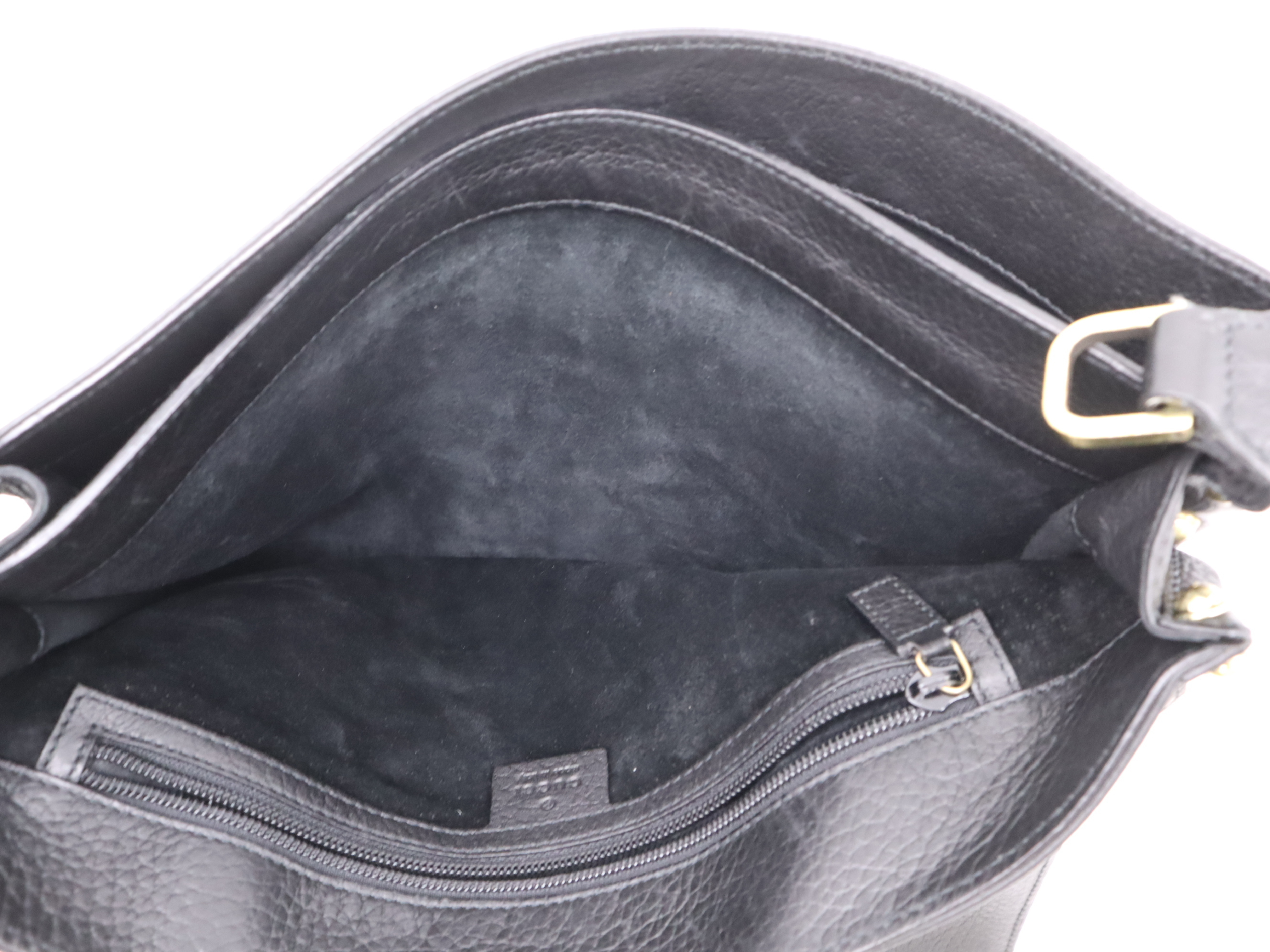 115576 Leather Interlocking G Shoulder Bag, Black with Gold Hardware, Shoulder Strap and Dust Bag Included — view 9