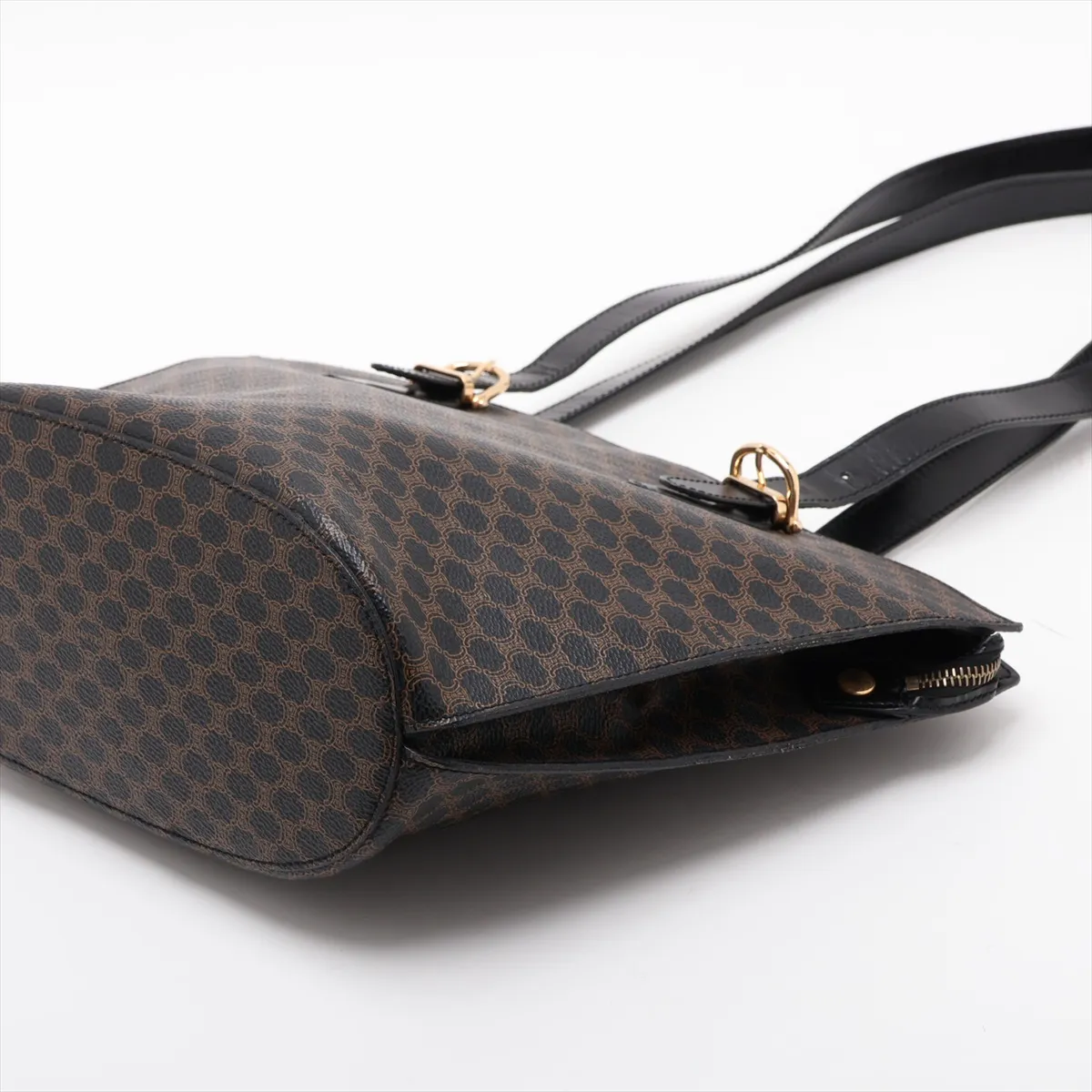 Macadam PVC x Leather Shoulder Bag, Black — view 3