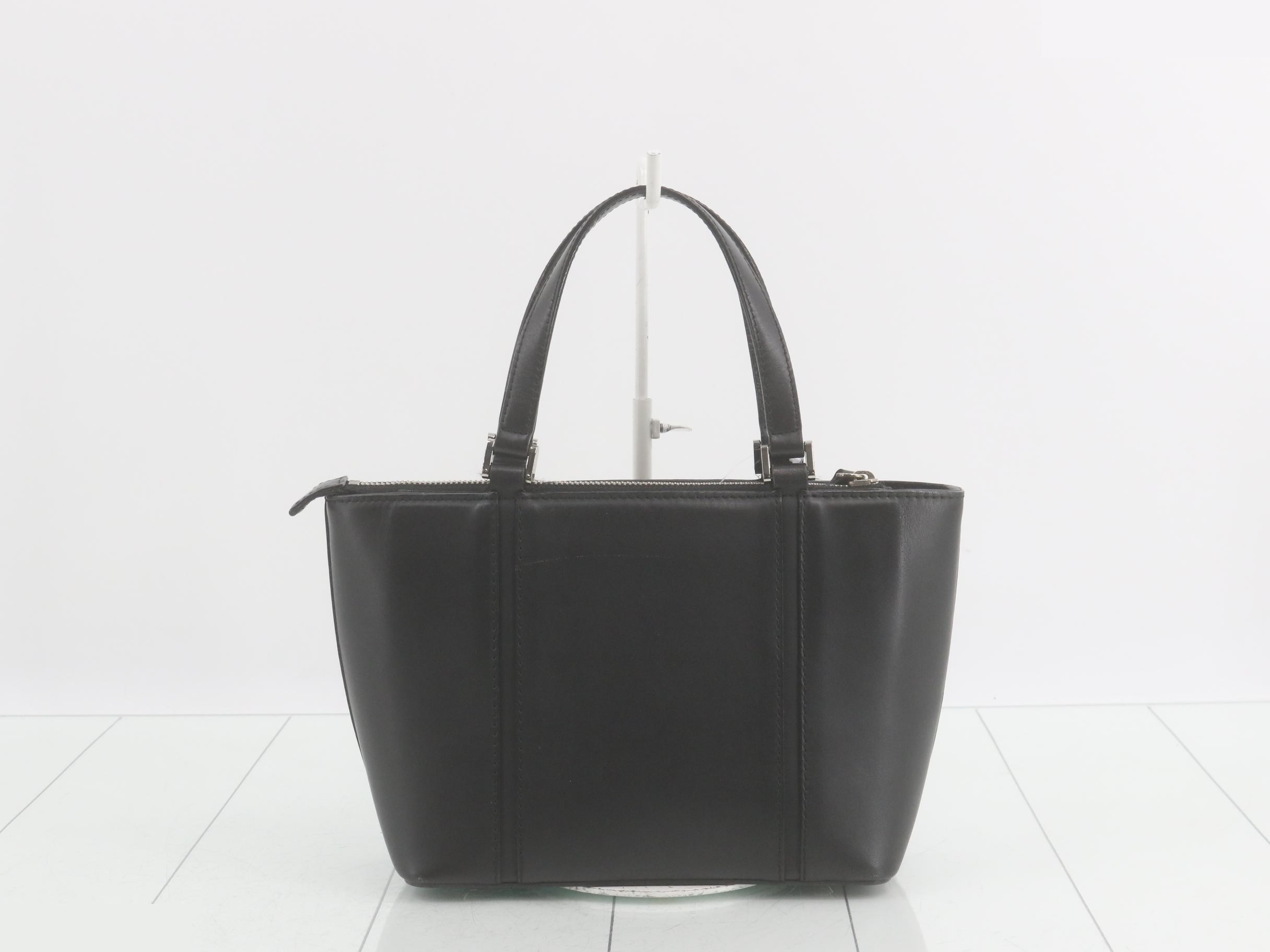 Leather handbag, black — view 2