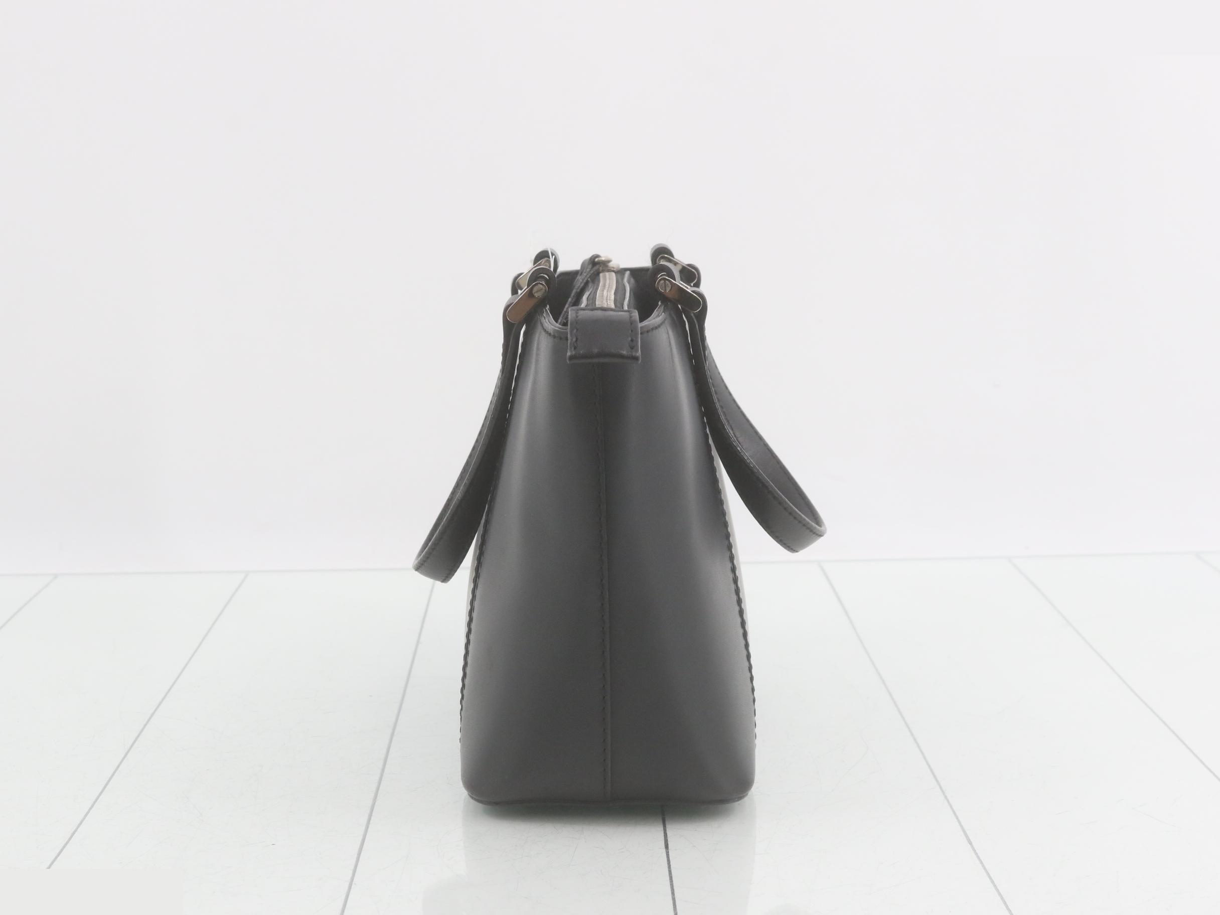 Leather handbag, black — view 3