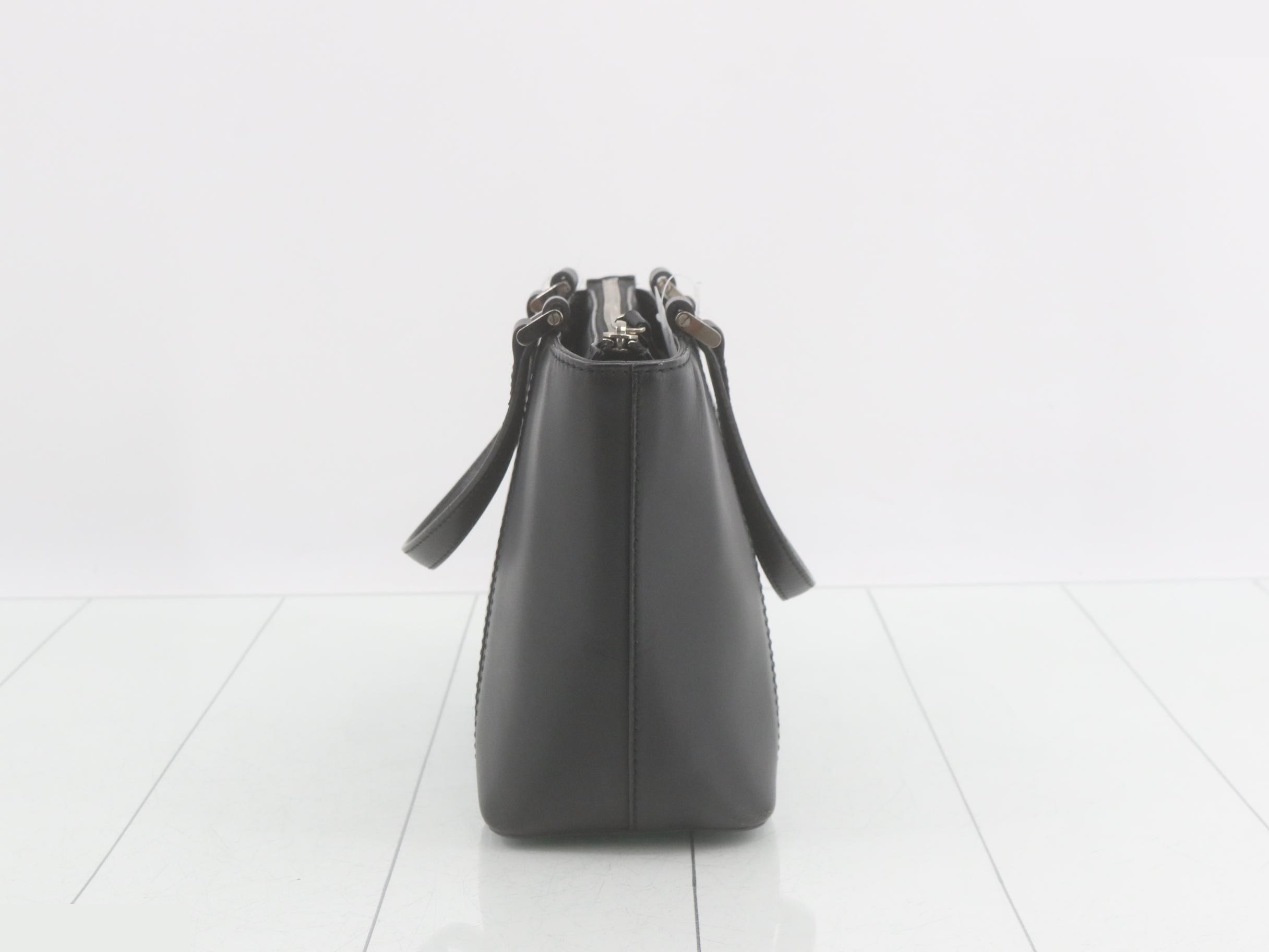 Leather handbag, black — view 4