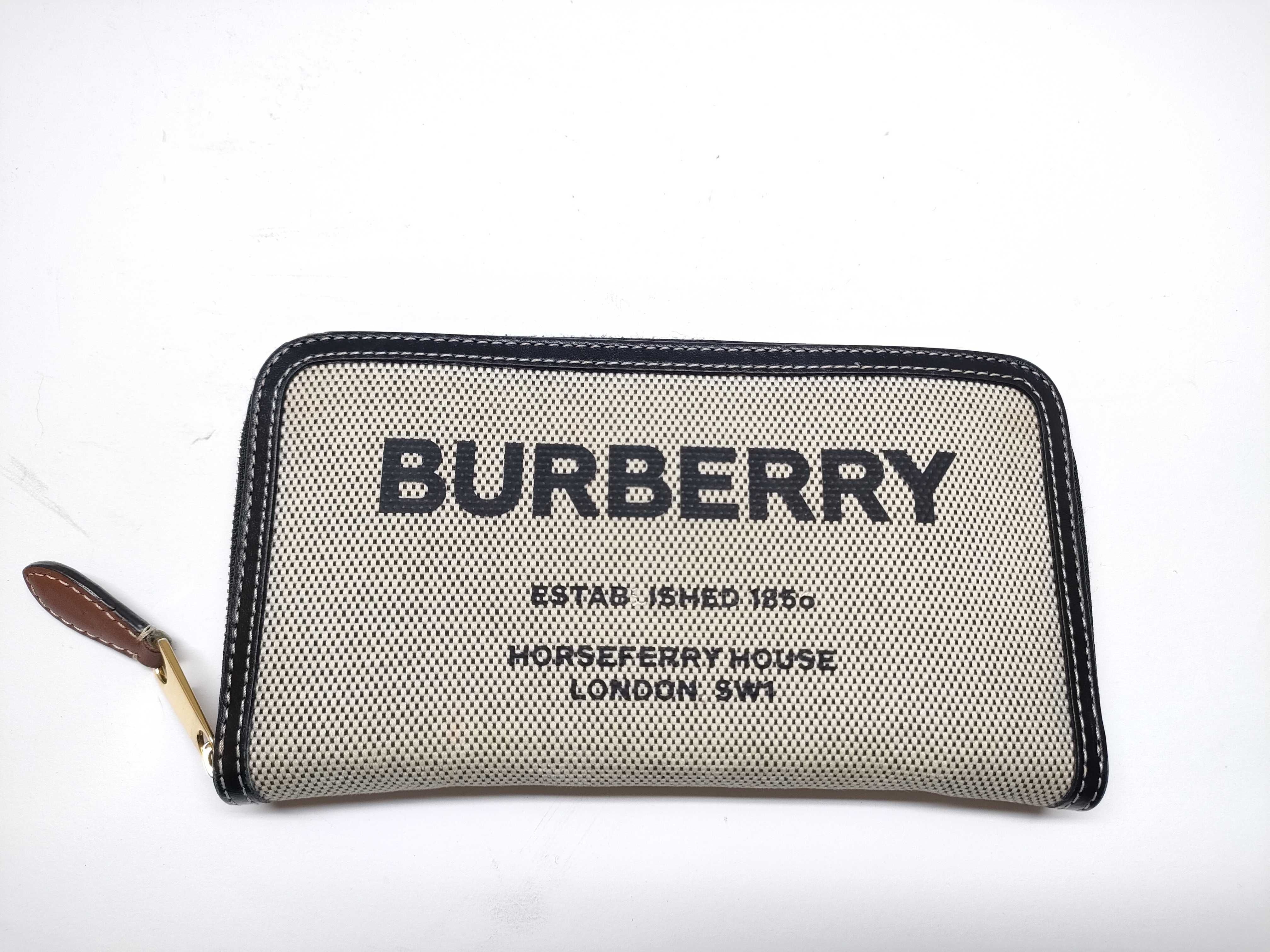Horseferry Print Long Wallet, Canvas and Leather
