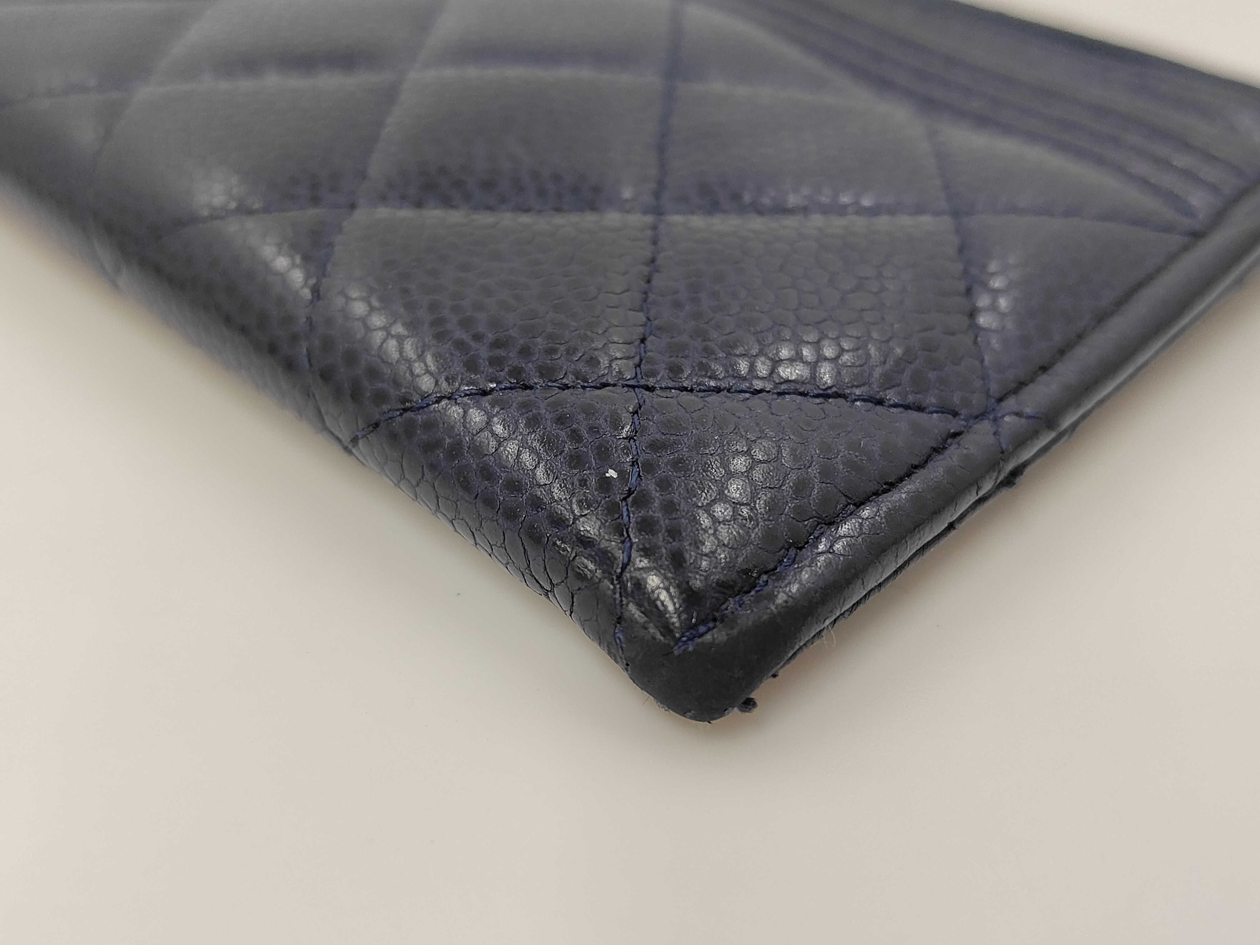 Navy Caviar Skin Boy 29 Series Long Wallet — view 3