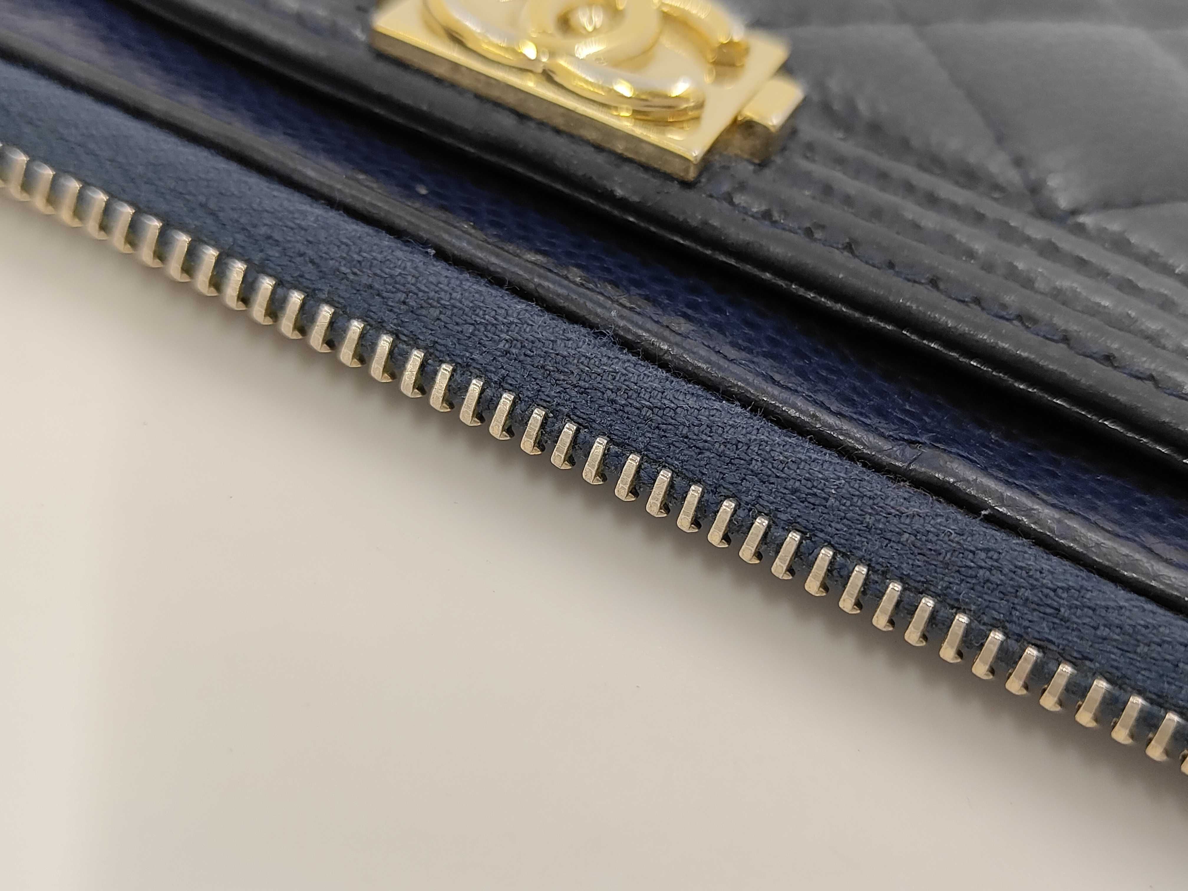 Navy Caviar Skin Boy 29 Series Long Wallet — view 8