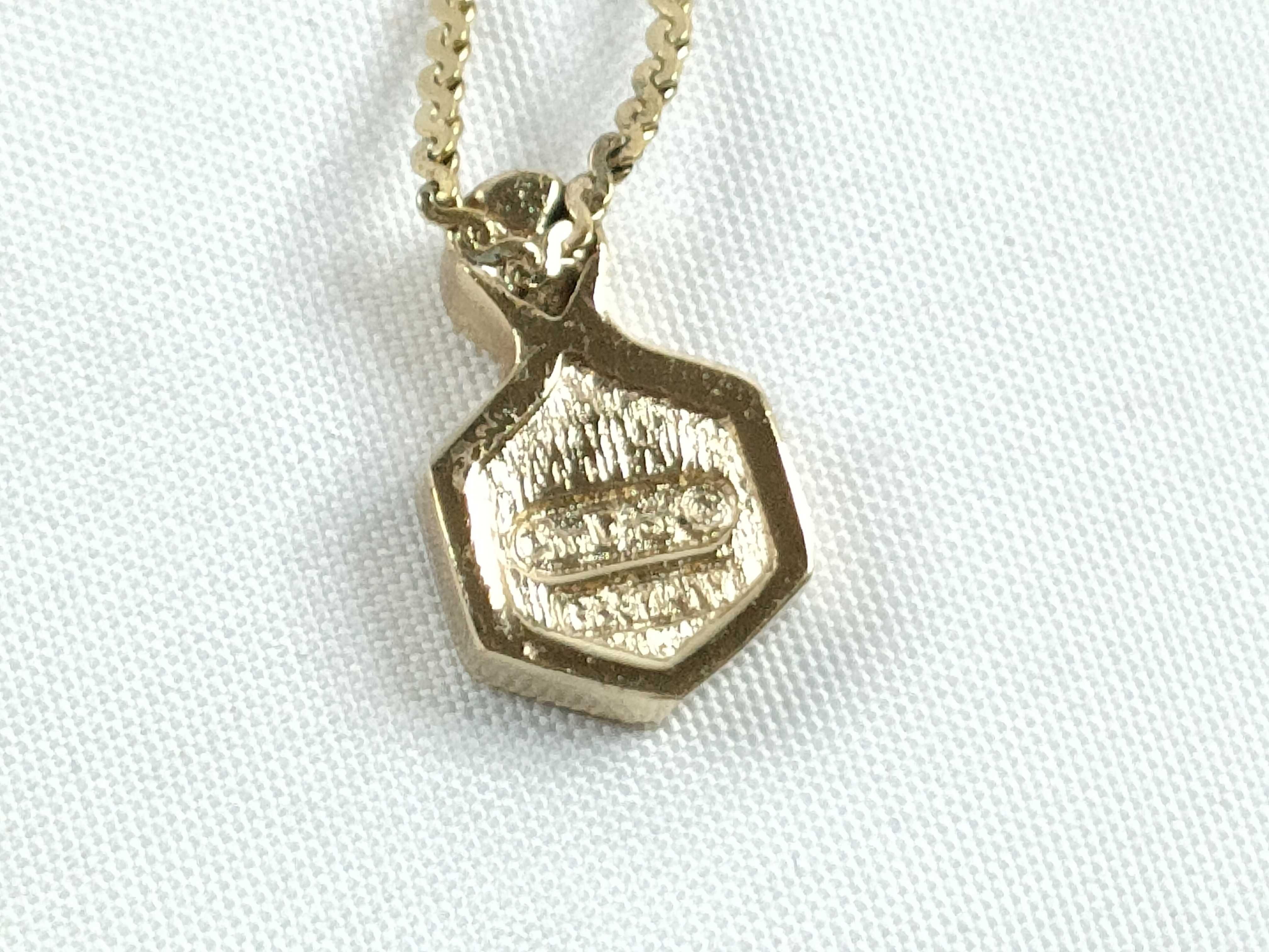 Christian necklace, rhinestone gold necklace — view 2