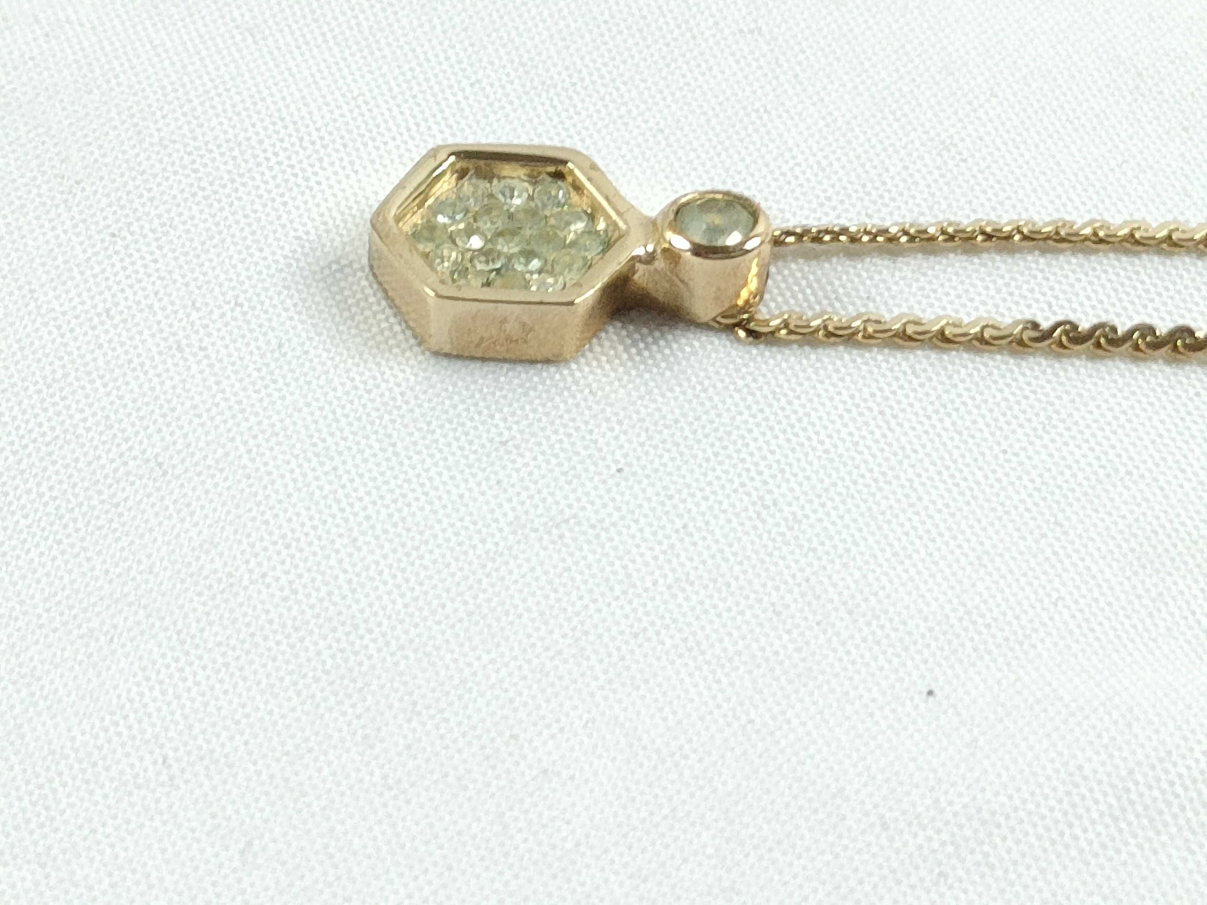 Christian necklace, rhinestone gold necklace — view 3