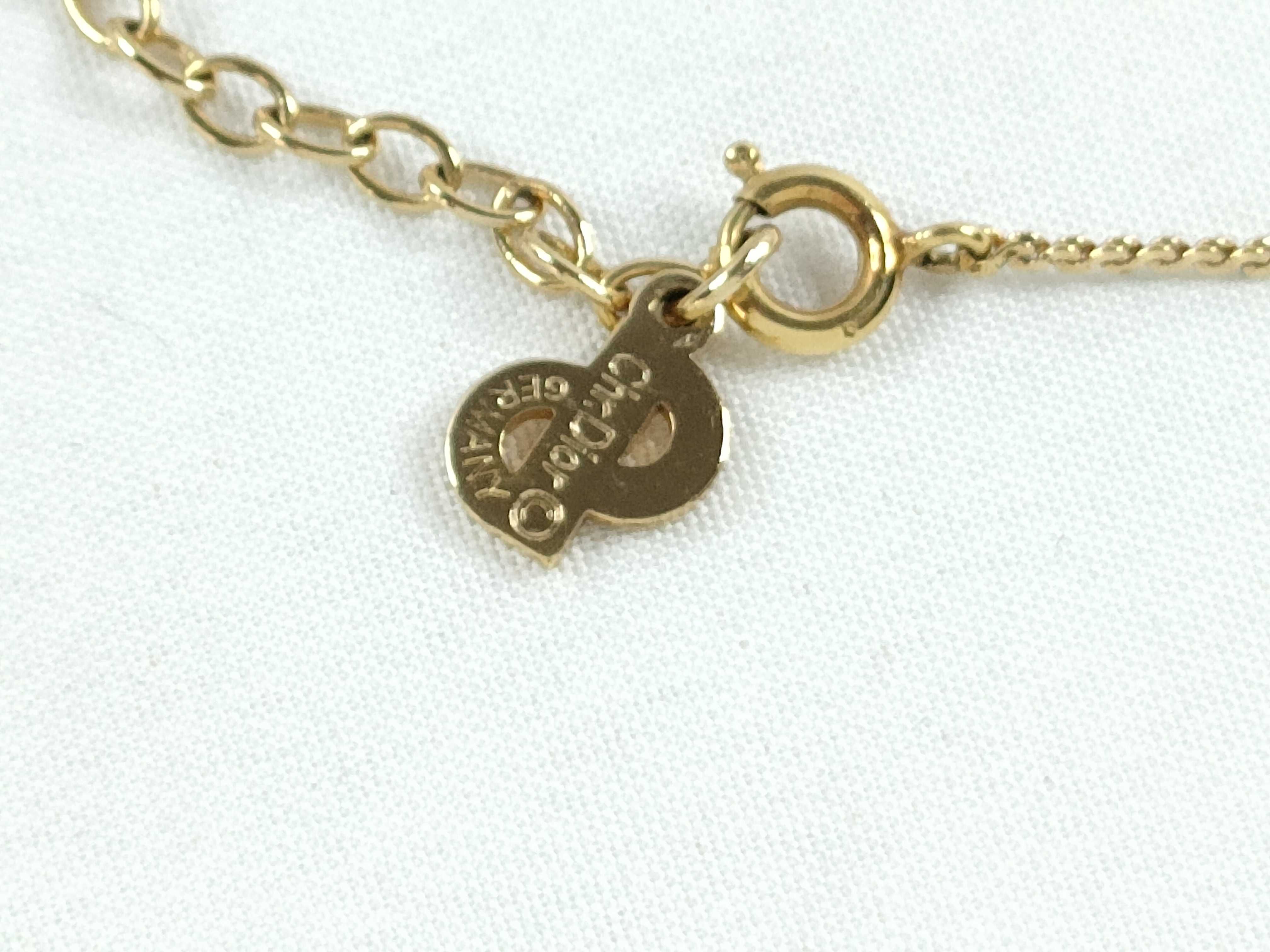 Christian necklace, rhinestone gold necklace — view 6