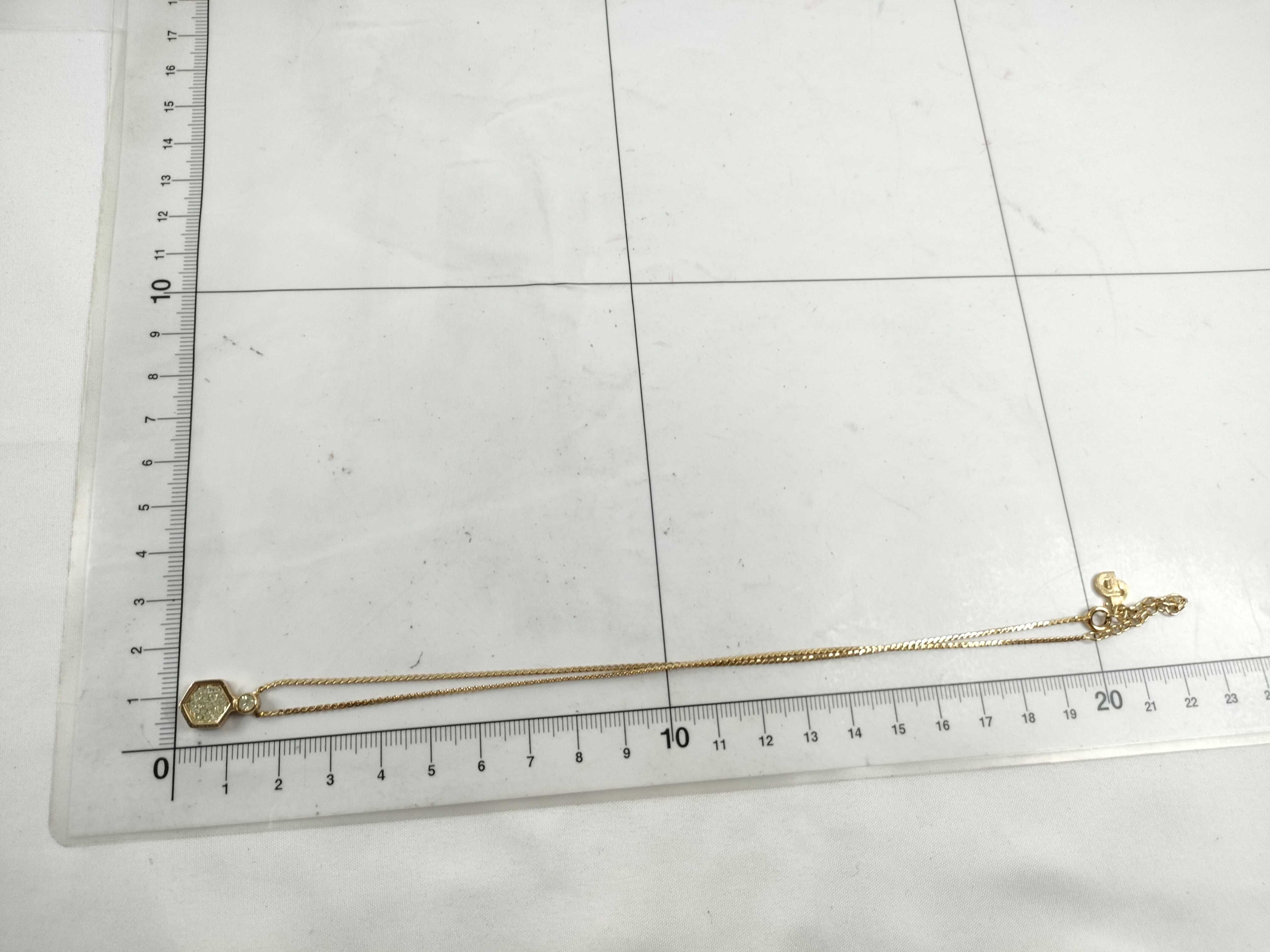 Christian necklace, rhinestone gold necklace — view 8
